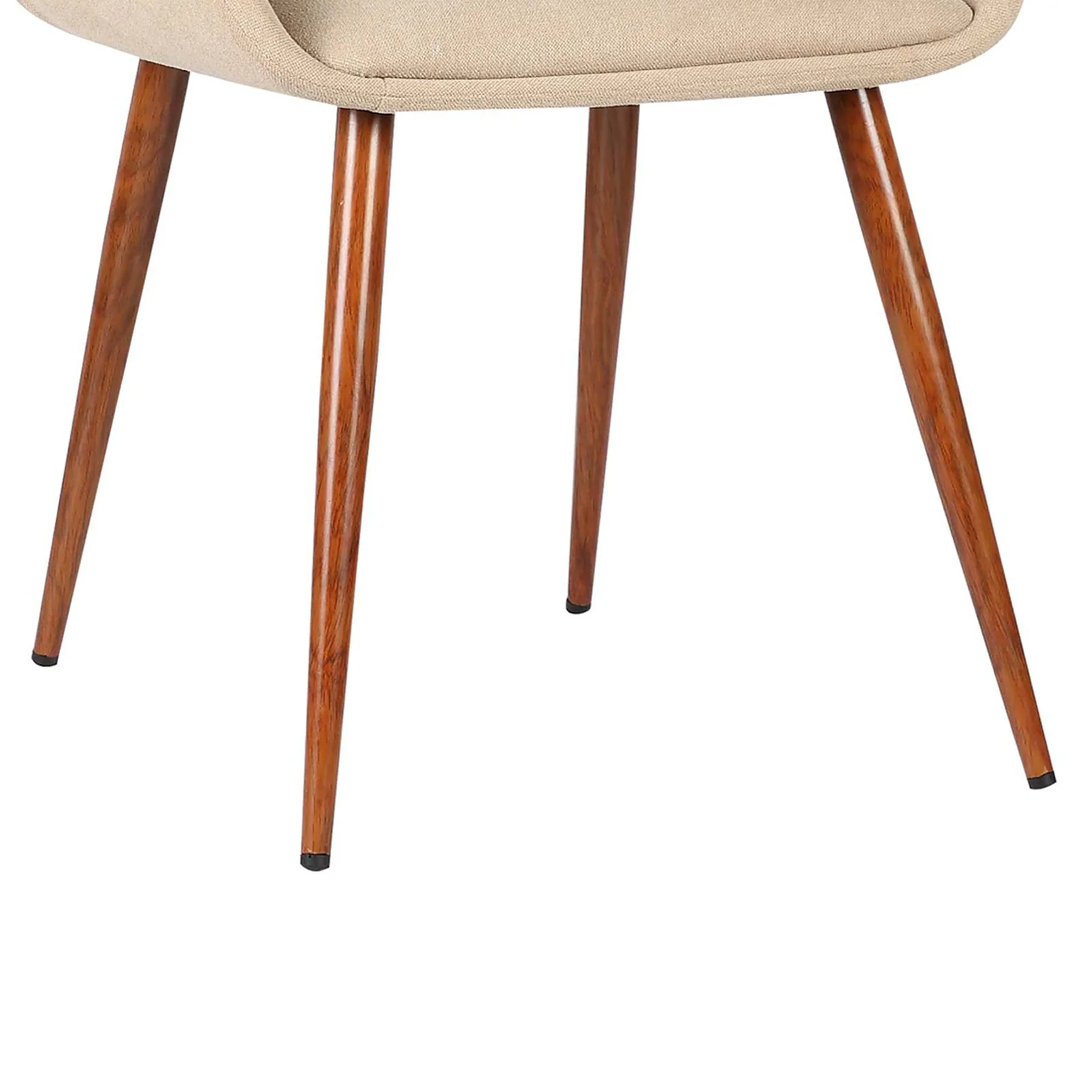Panda Mid-Century Dining Chair in Walnut Finish and Brown Fabric - Image 7