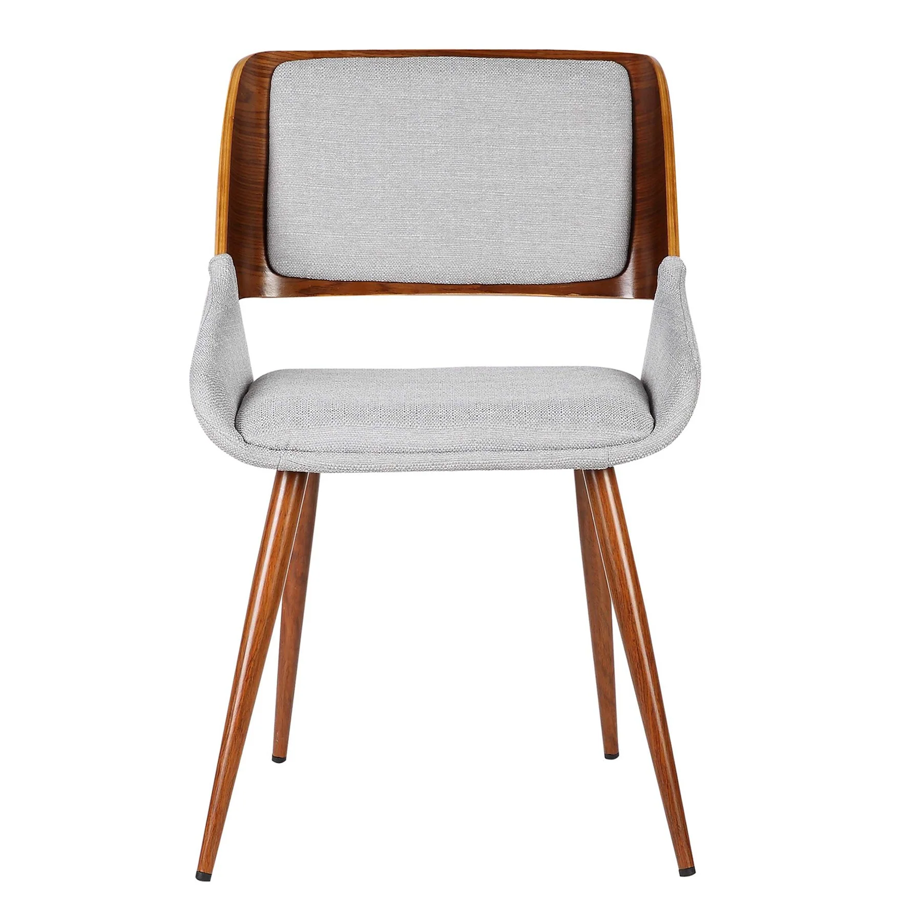 Panda Mid-Century Dining Chair Walnut Finish and Gray Fabric - Image 2