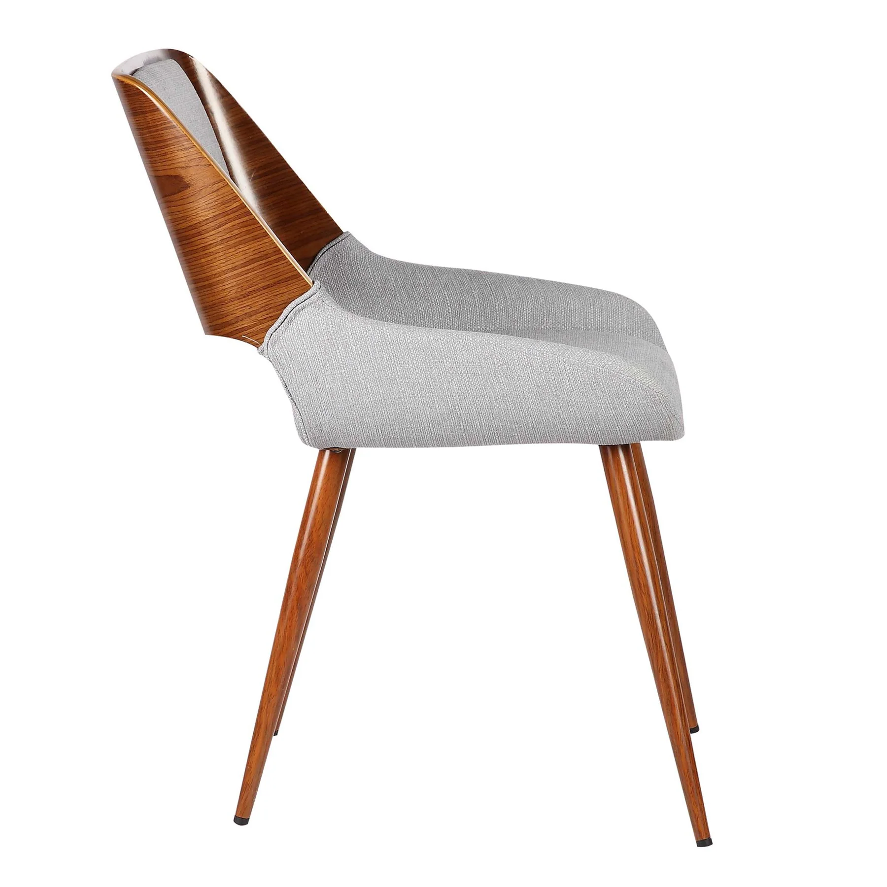 Panda Mid-Century Dining Chair Walnut Finish and Gray Fabric - Image 3