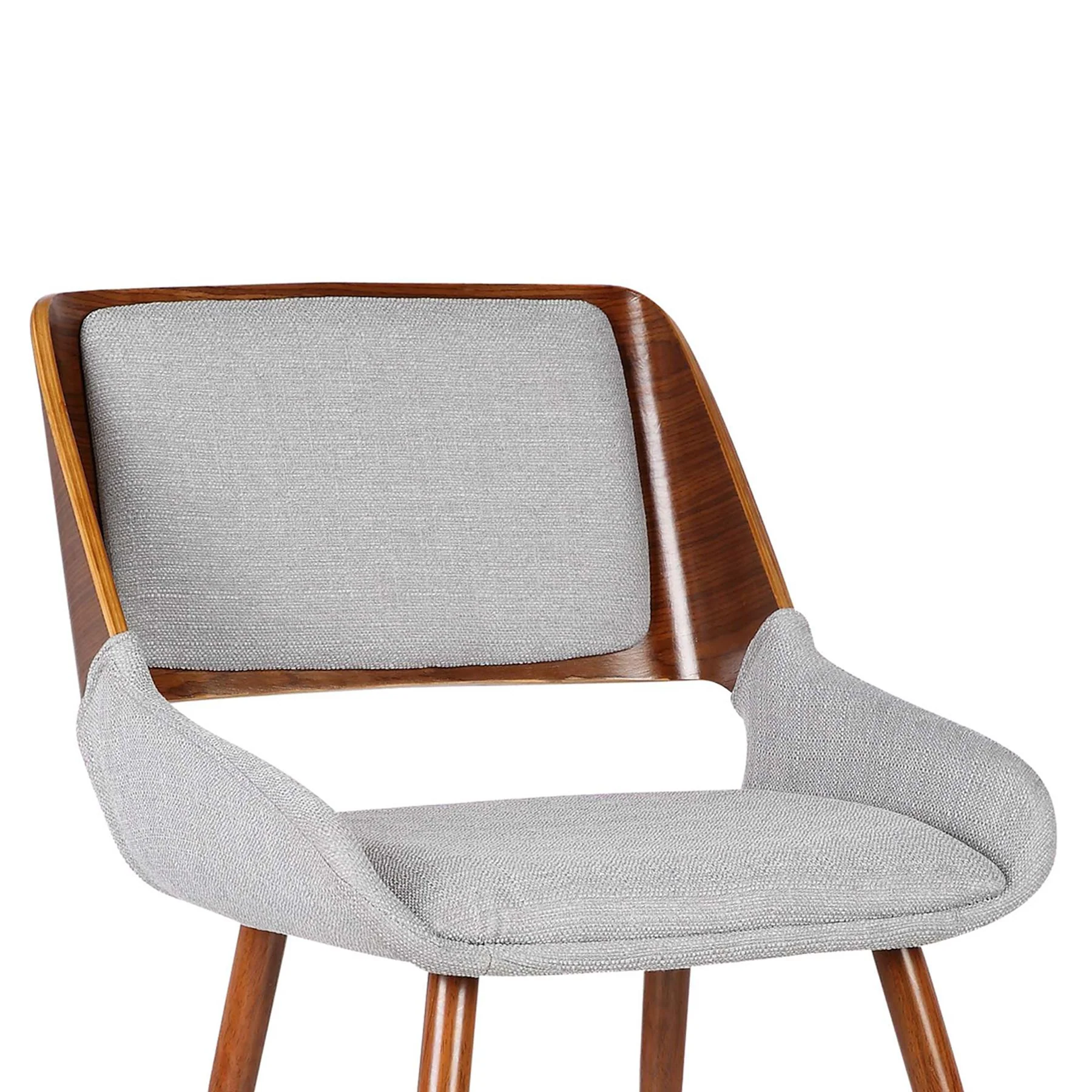 Panda Mid-Century Dining Chair Walnut Finish and Gray Fabric - Image 5