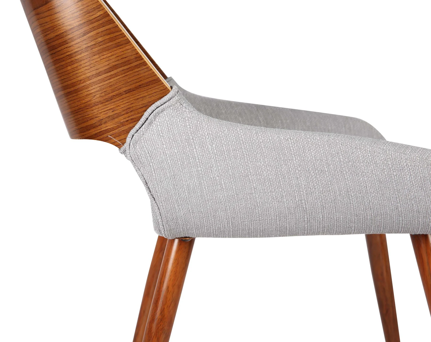 Panda Mid-Century Dining Chair Walnut Finish and Gray Fabric - Image 6