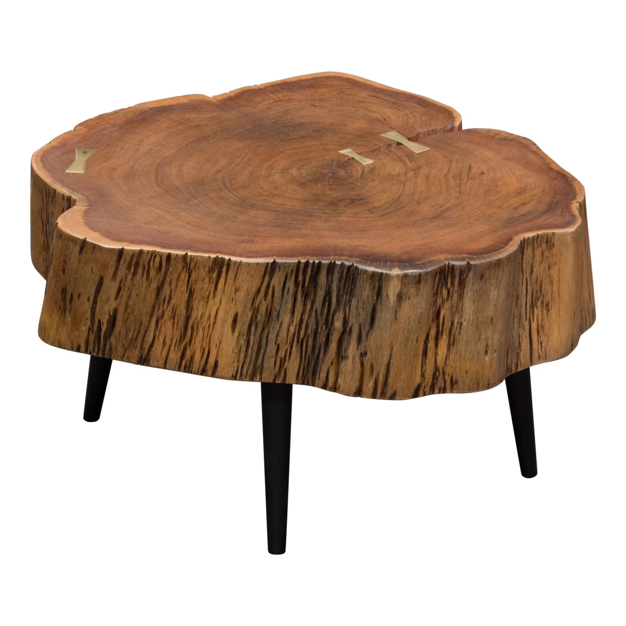 Panorama Natural Acacia One of a Kind Cocktail Table w/ Live Edge & Black Iron Legs by Diamond Sofa - Image 3