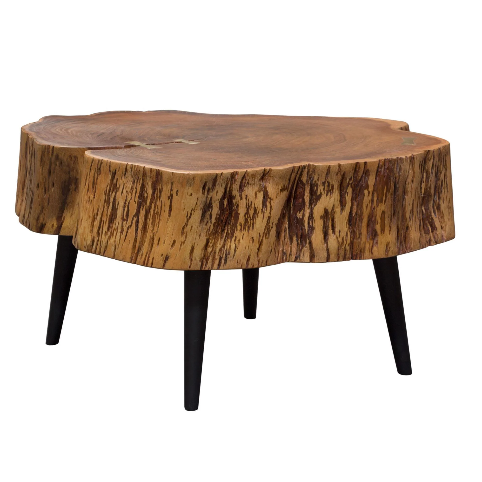 Panorama Natural Acacia One of a Kind Cocktail Table w/ Live Edge & Black Iron Legs by Diamond Sofa - Image 6