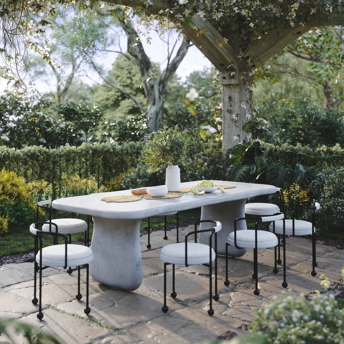 Pansy Cream Outdoor Dining Chair - Image 2