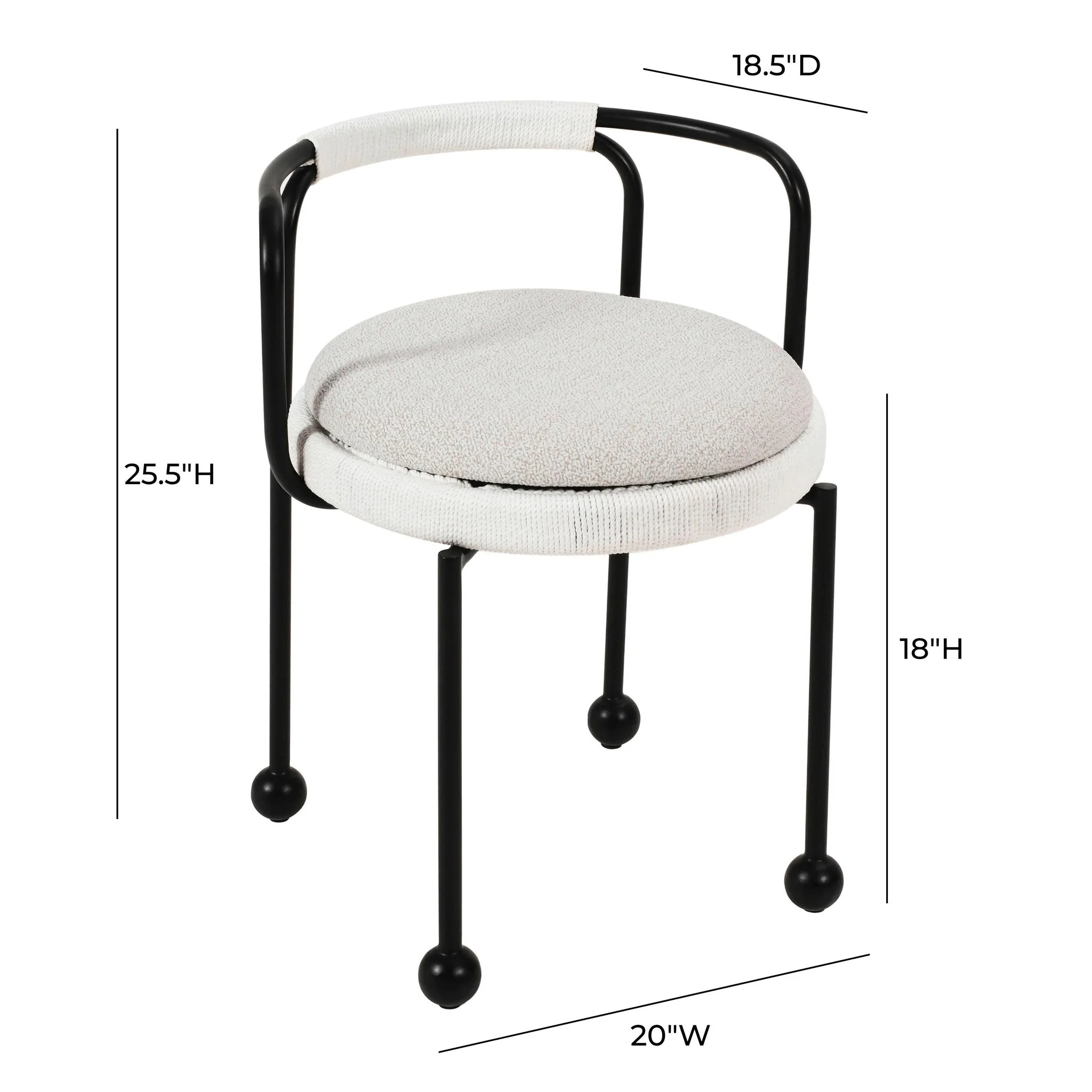Pansy Cream Outdoor Dining Chair - Image 8