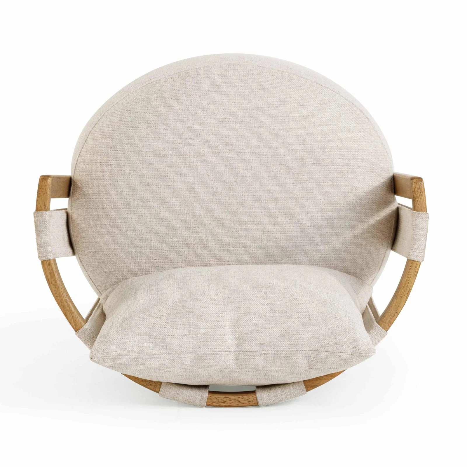 Paolo Cream Textured Weave Swivel Chair - Image 7