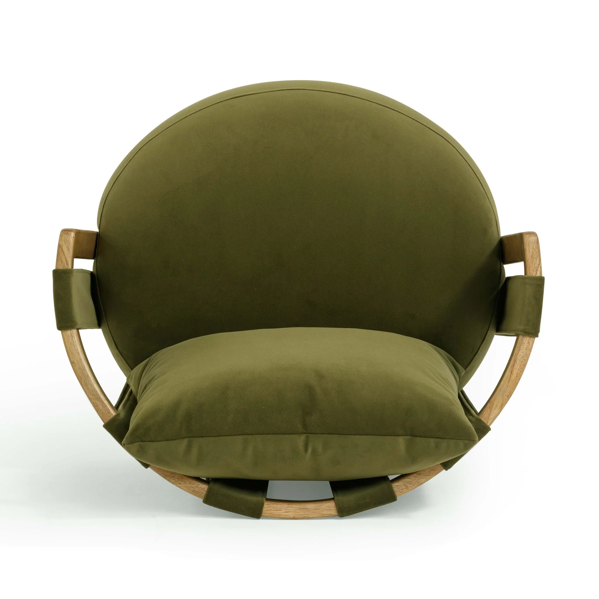 Paolo Green Upcycled Velvet Swivel Chair - Image 7