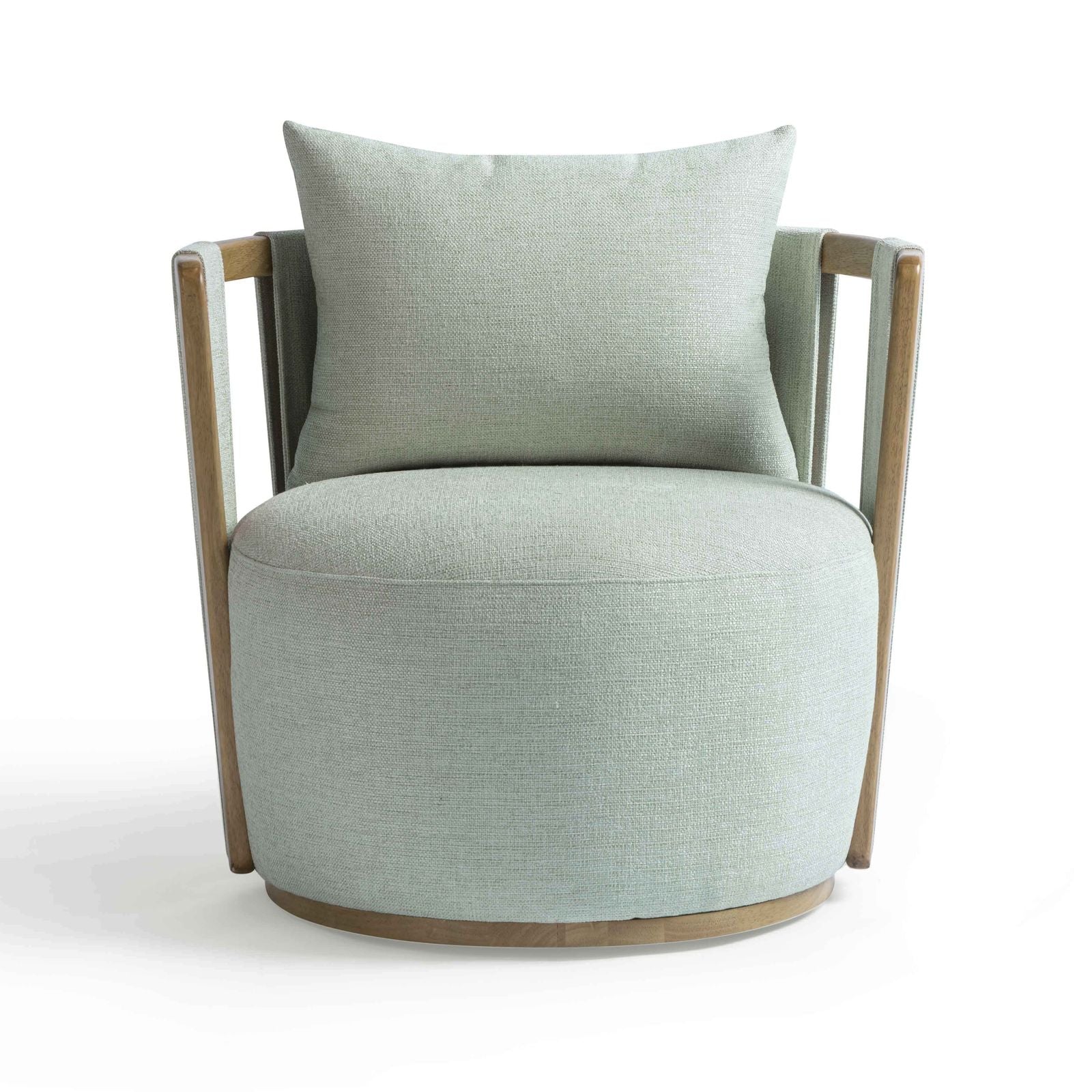 Paolo Mint Green Textured Weave Swivel Chair - Image 3