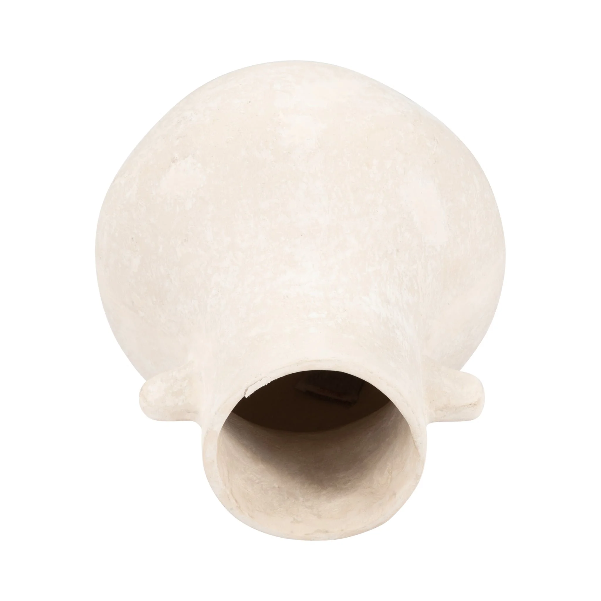 Paper Mache, 10" Eared Vase, Ivory - Image 7