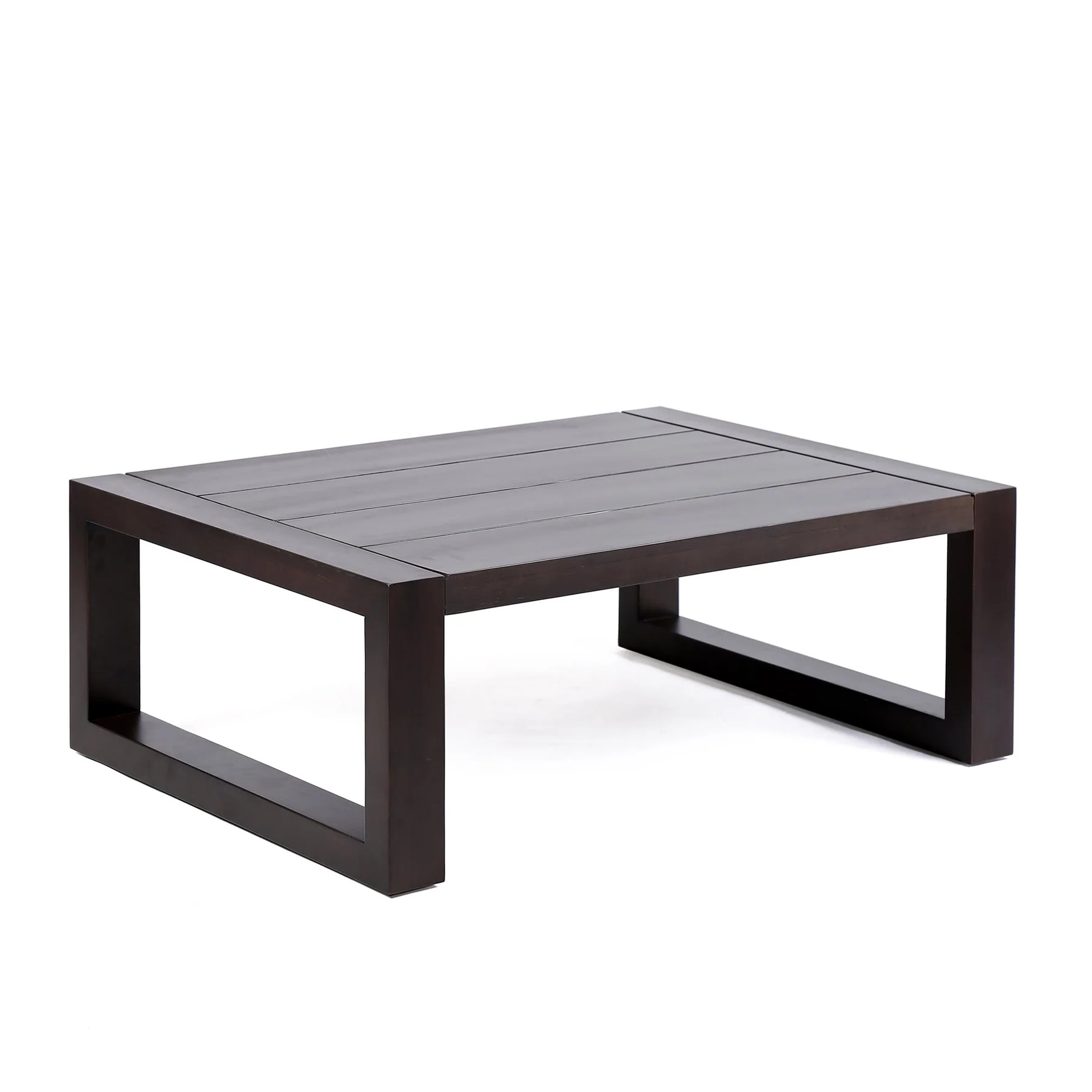 Paradise 4 Piece Outdoor Dark Eucalyptus Wood Sofa Seating Set with Gray Cushions - Image 5