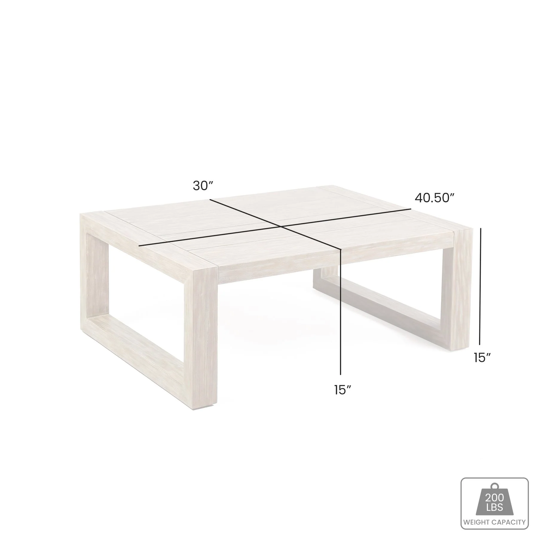 Paradise Outdoor Light Eucalyptus Wood Coffee Table - Image 6