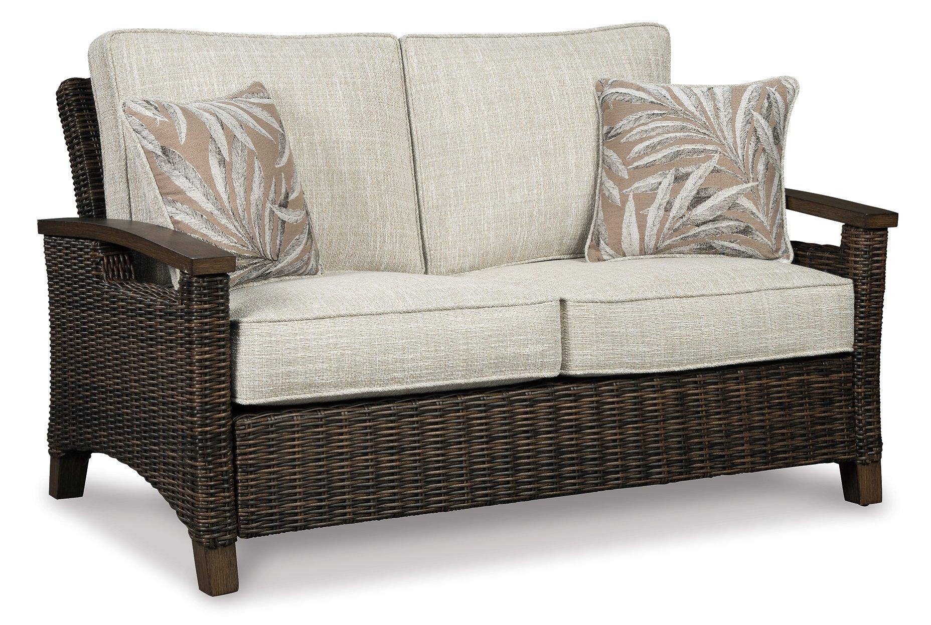 Paradise Trail Outdoor Loveseat, Lounge Chairs and Fire Pit Table - Image 2