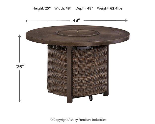Paradise Trail Paradise Trail Fire Pit Table with 4 Nuvella Swivel Lounge Chairs - Image 4