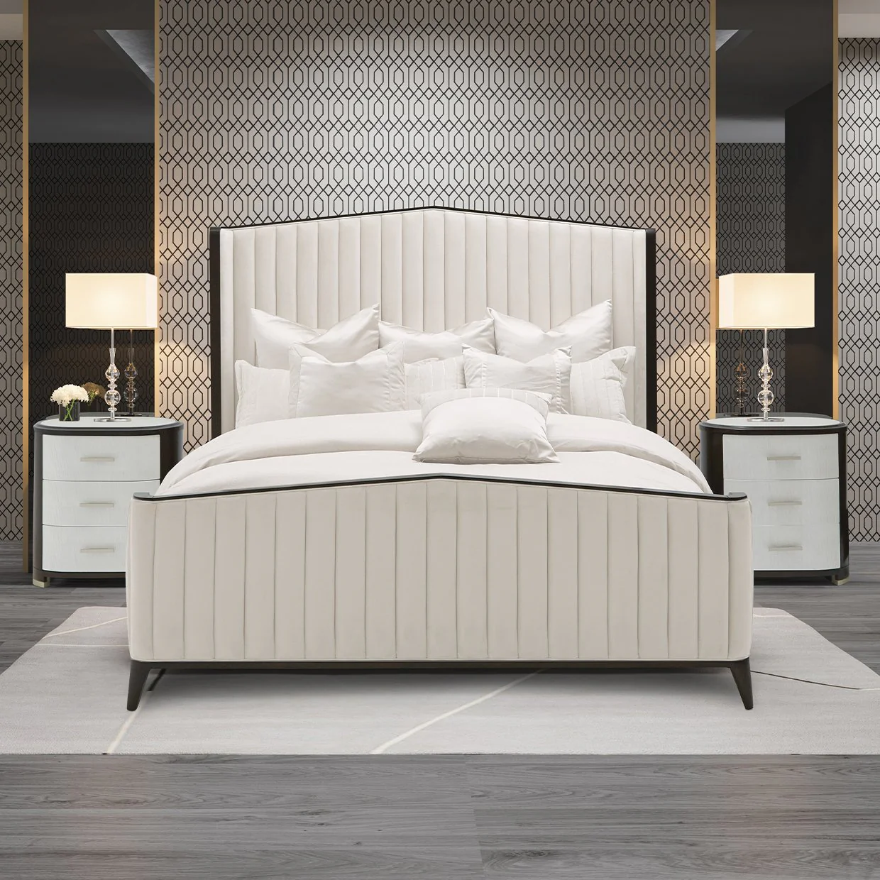 Paris Chic Cal. King Channel Tufted Panel Bed - Espresso - Image 11