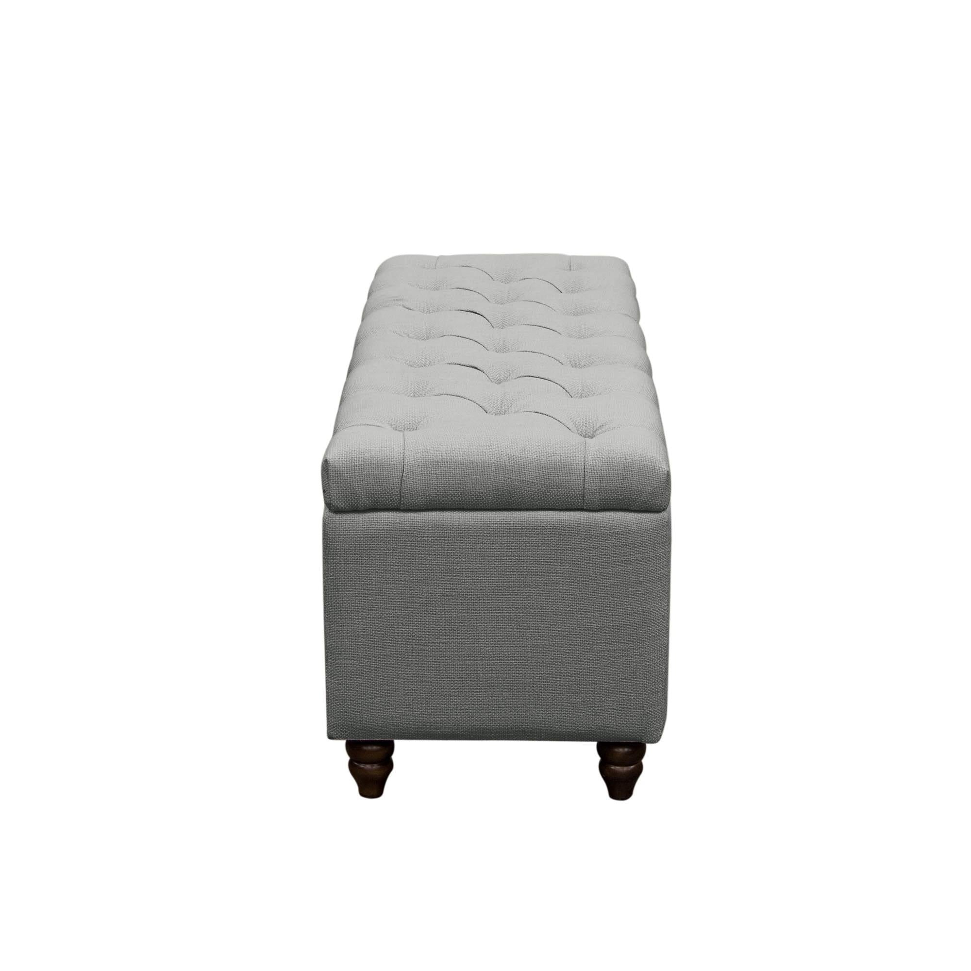 Park Ave Tufted Lift-Top Storage Trunk by Diamond Sofa - Grey Linen - Image 4