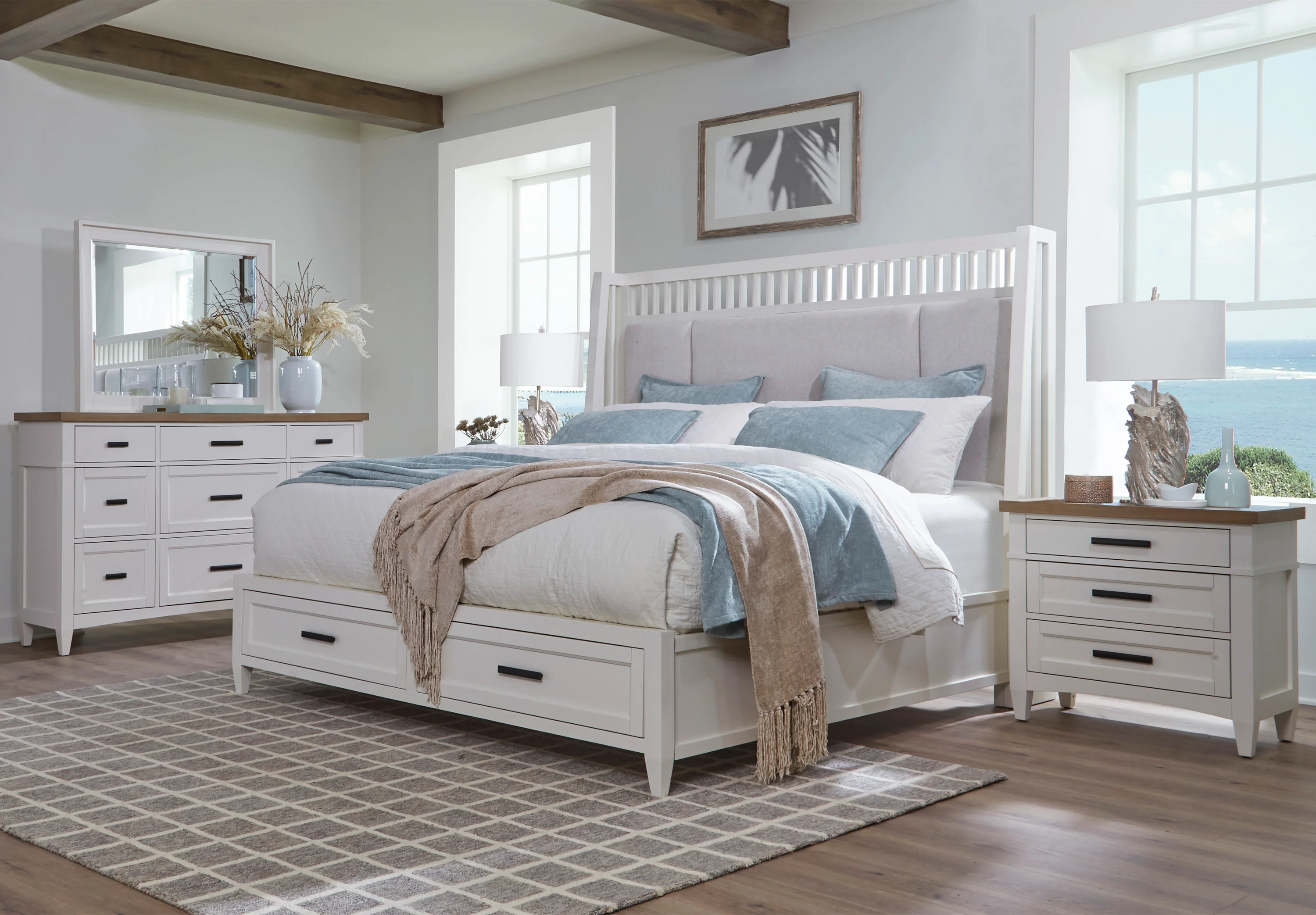 Parker House Americana Modern Bedroom 3 Drawer Nightstand with Charging Station - Image 4