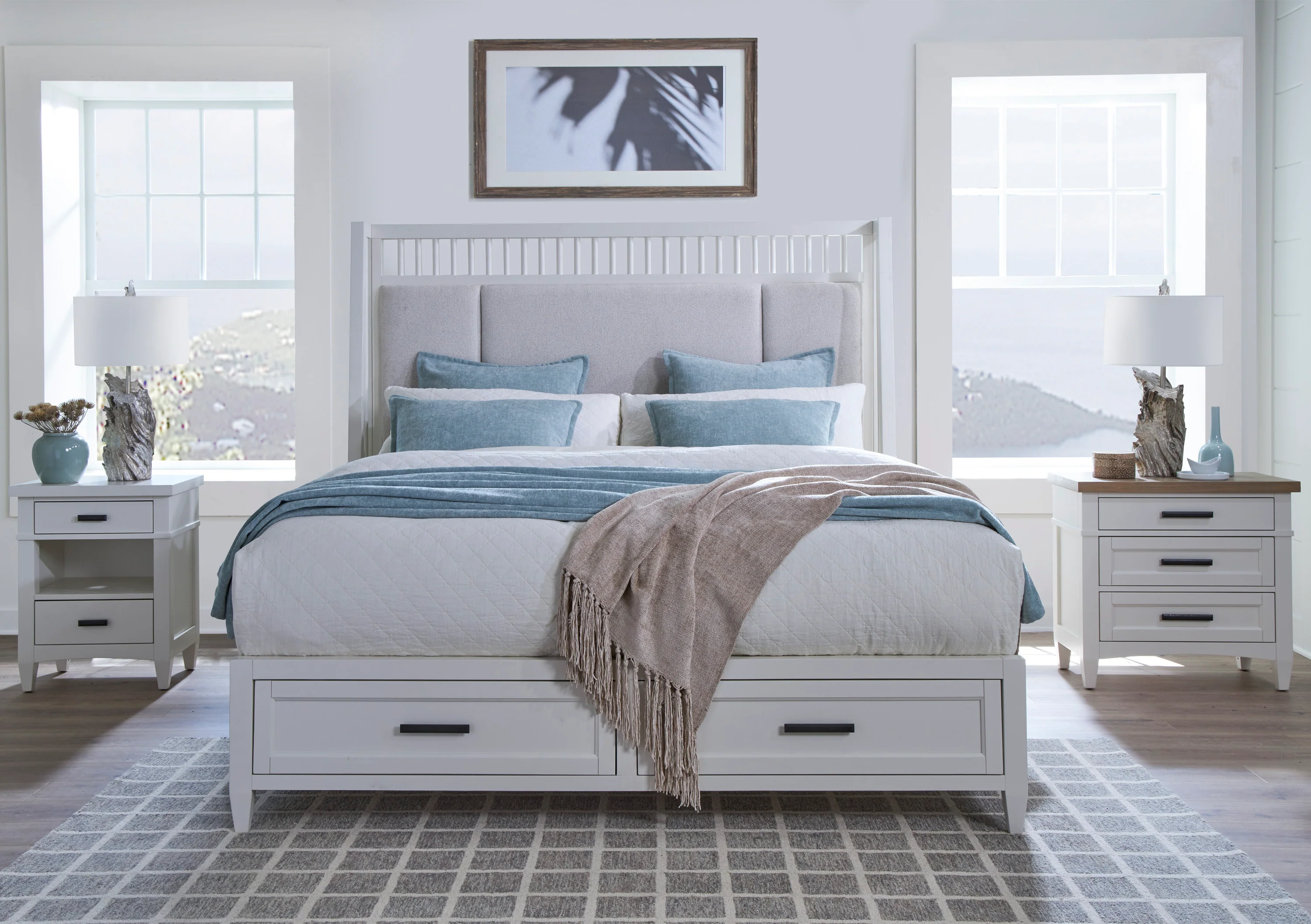 Parker House Americana Modern Bedroom 3 Drawer Nightstand with Charging Station - Image 5