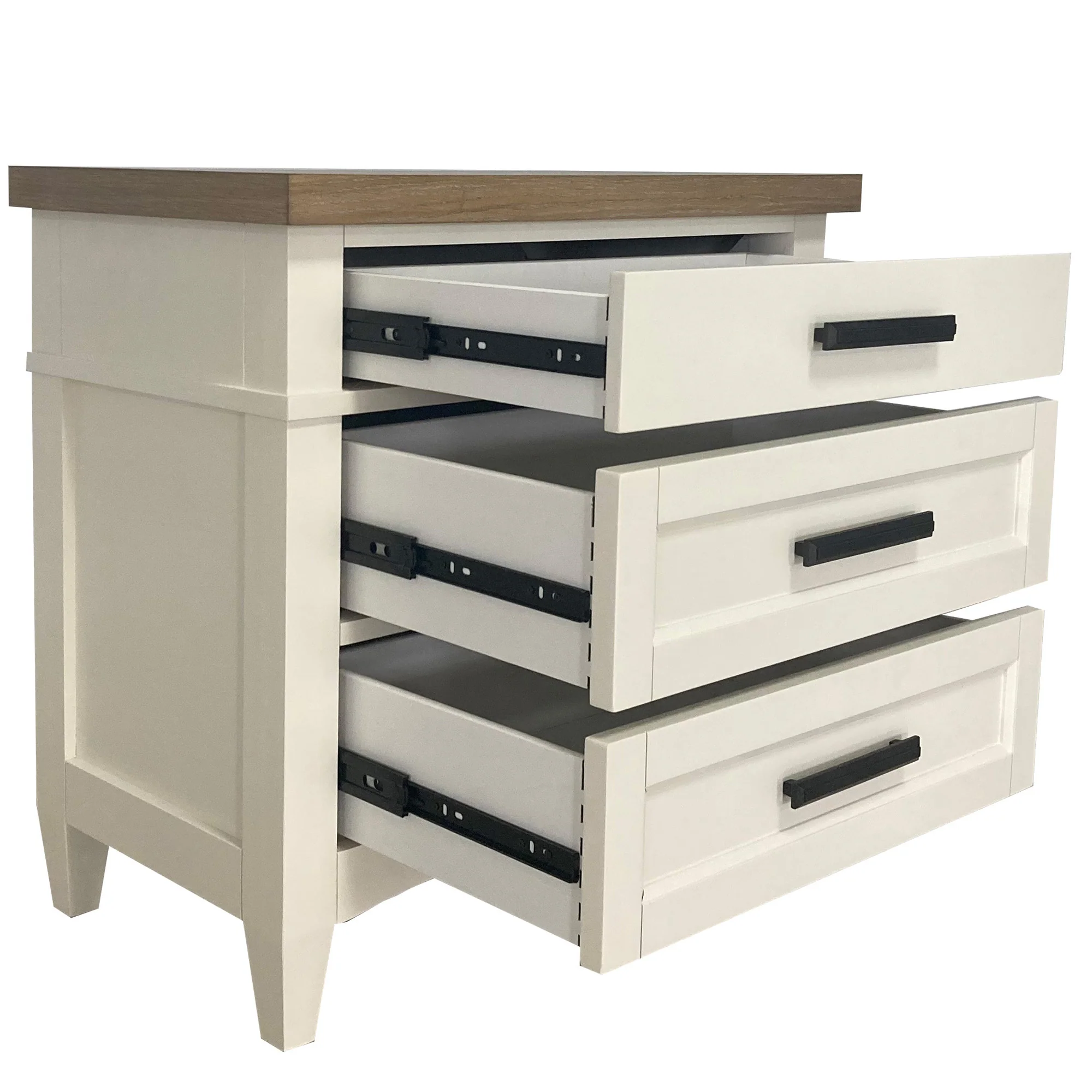 Parker House Americana Modern Bedroom 3 Drawer Nightstand with Charging Station - Image 6