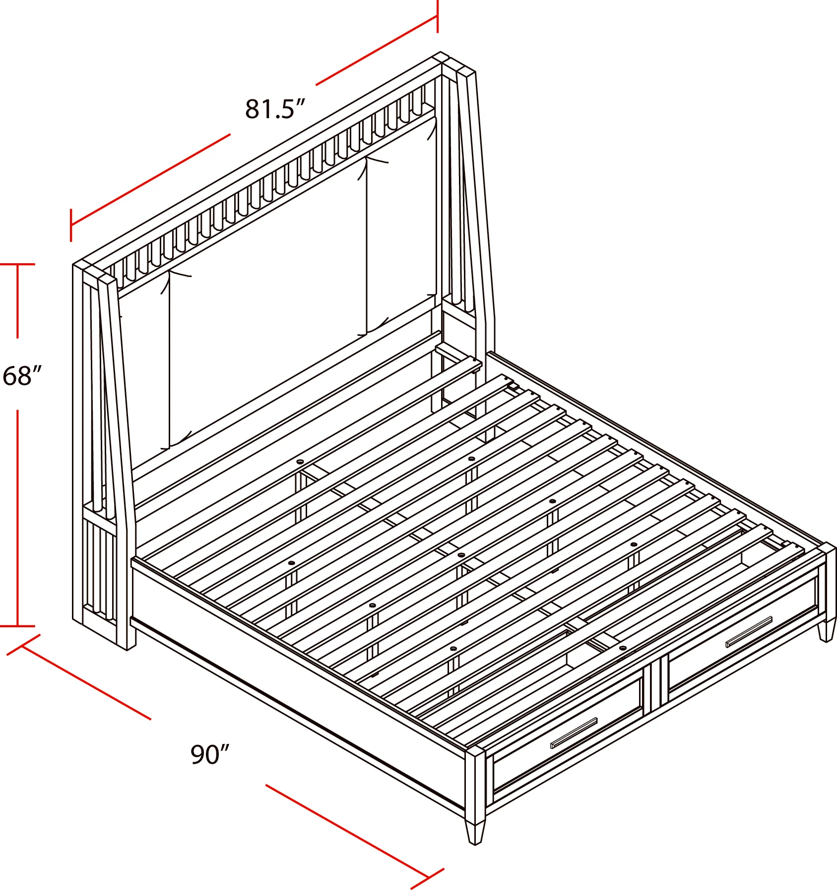 Parker House Americana Modern Bedroom King Shelter Bed - Image 7