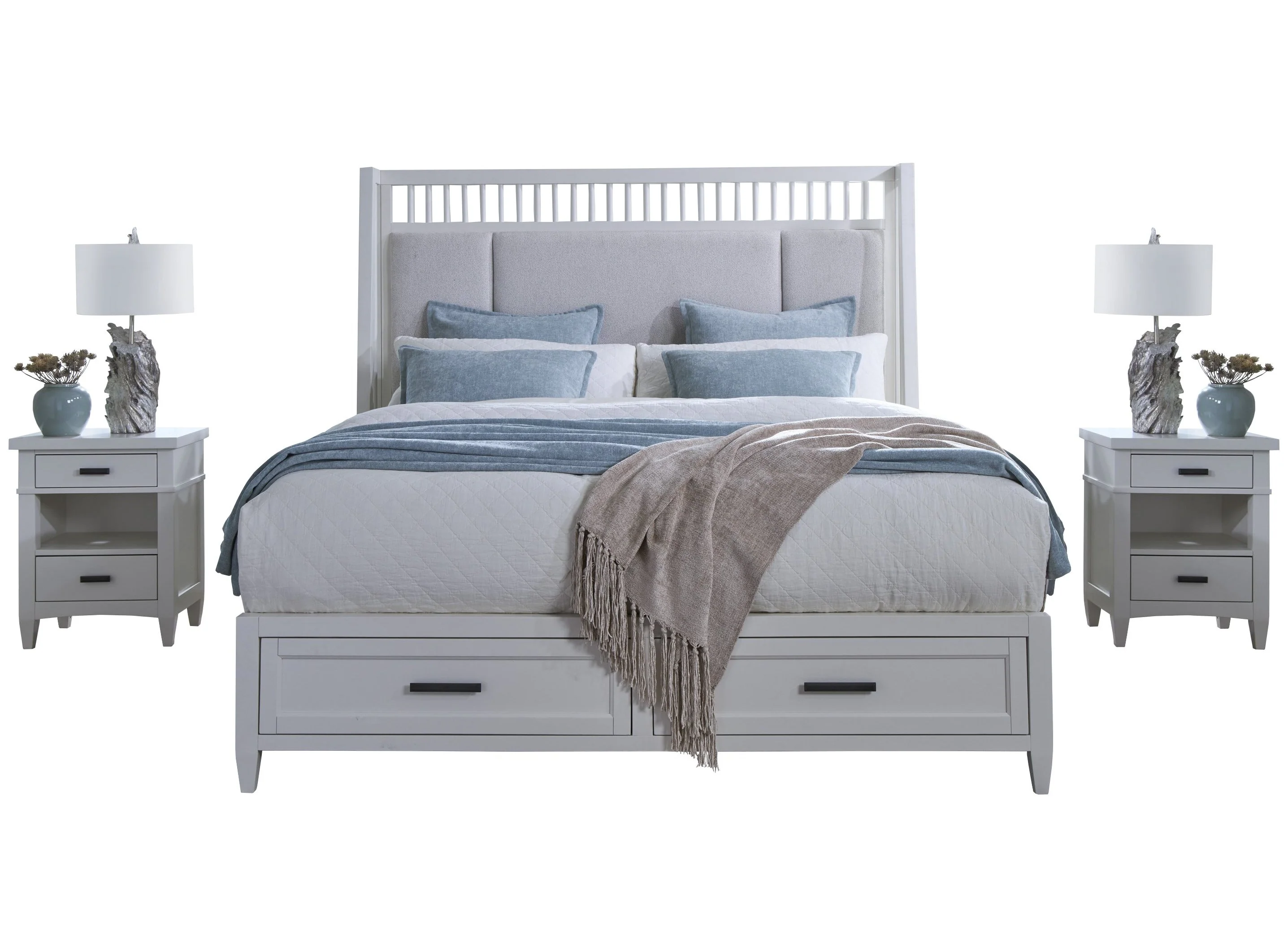 Parker House Americana Modern Bedroom King Shelter Bed with 2 Nightstands - Image 2