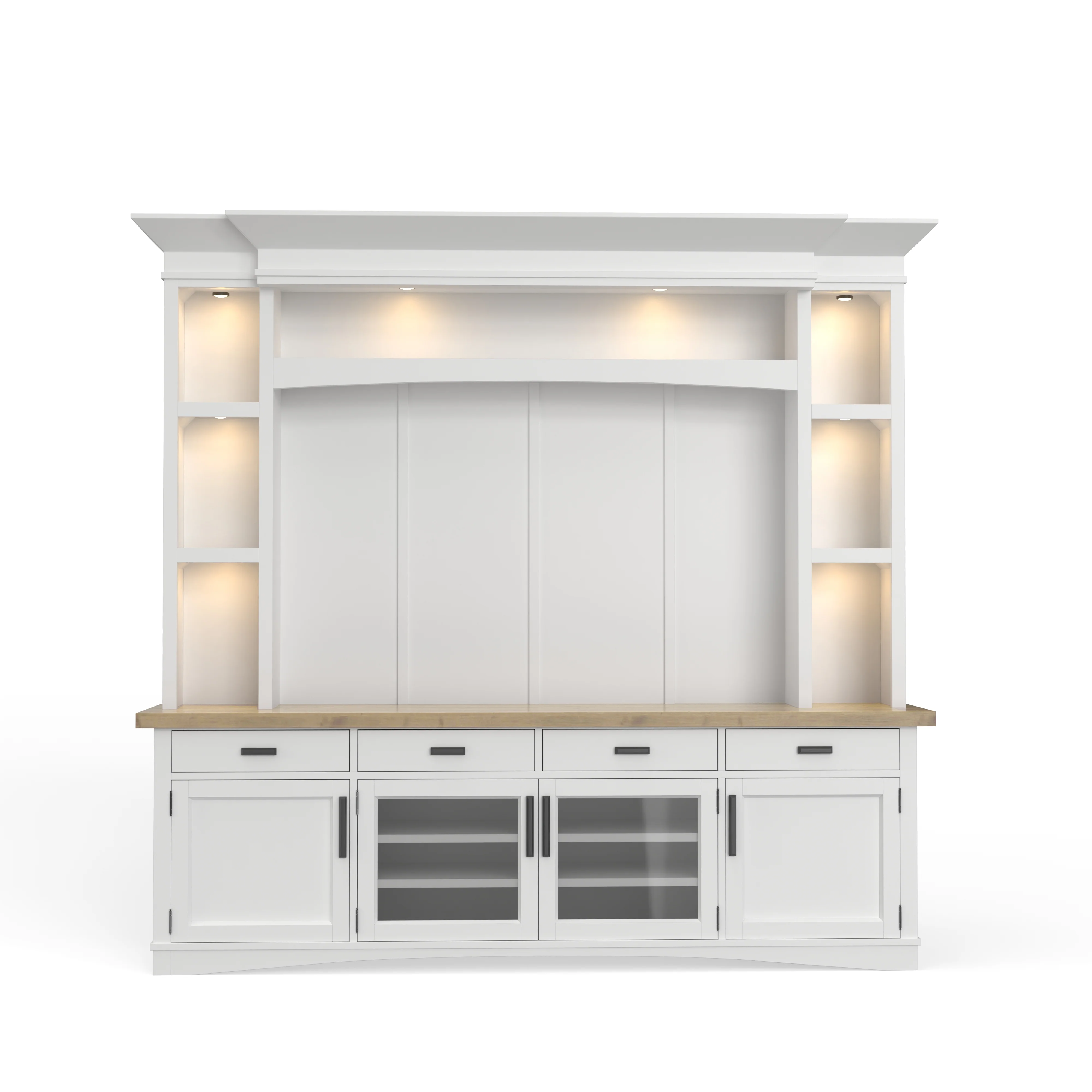 Parker House Americana Modern - Cotton 92 In. TV Console with Hutch Back Panel and LED Lights - Image 2