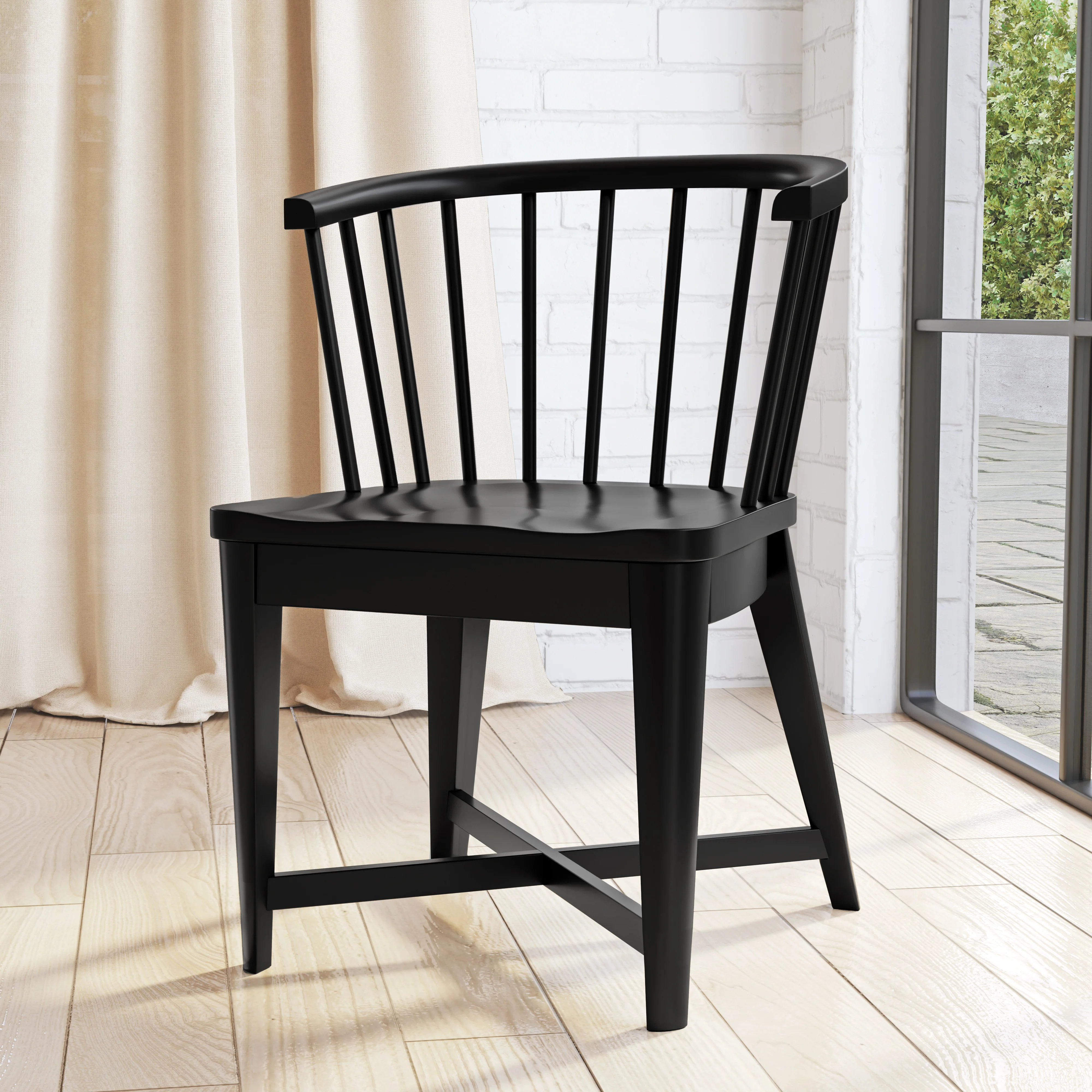 Parker House Americana Modern Dining 48-66" Round Dining Table and 4 Black Barrel Chairs - Image 7