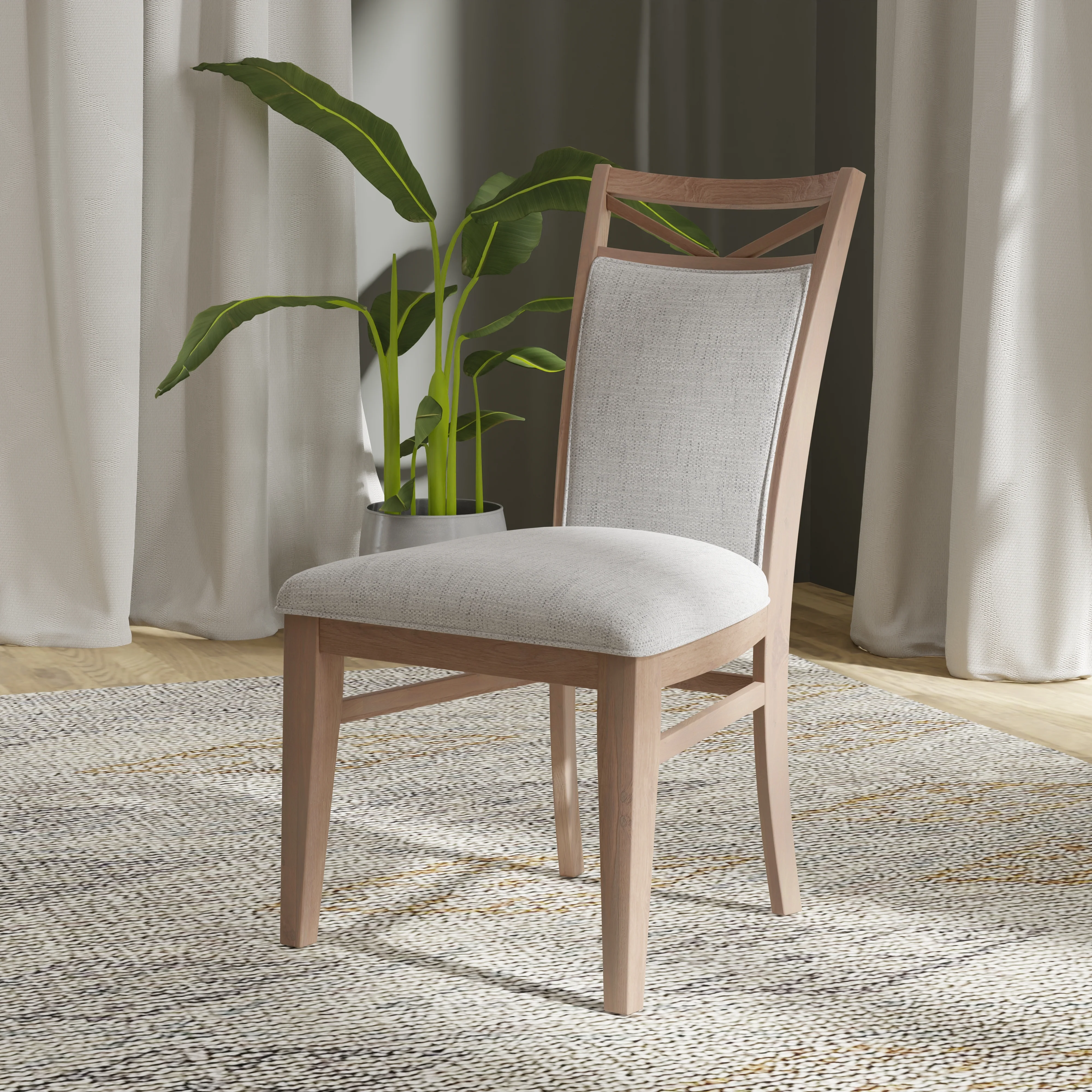 Parker House Americana Modern Dining 48 In. Round Extendable Dining Table and 4 Upholstered Chairs - Image 4