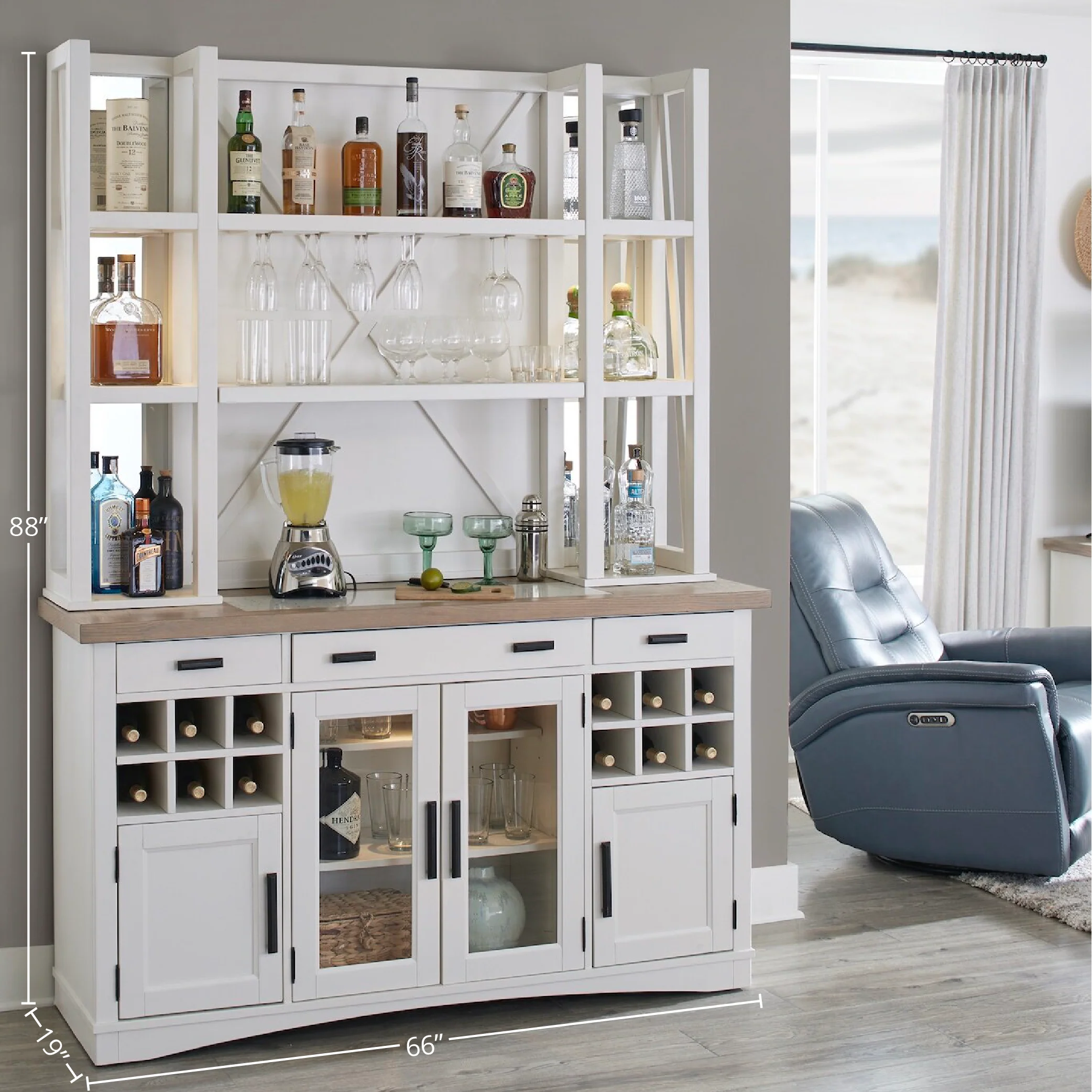 Parker House Americana Modern Dining 64 In. Bar Open Hutch - Image 2