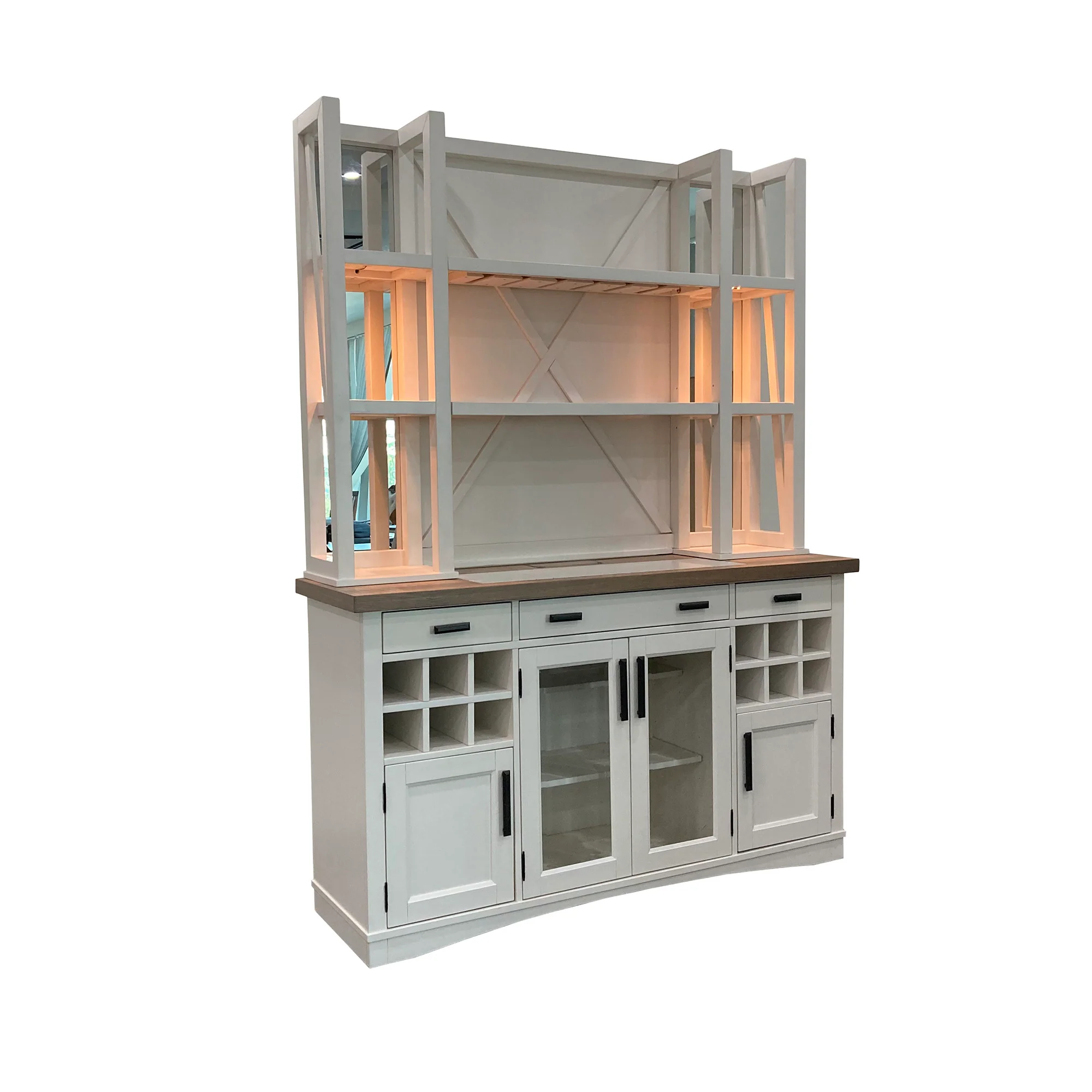 Parker House Americana Modern Dining 66 In. Buffet and Hutch with Quartz Insert - Image 2