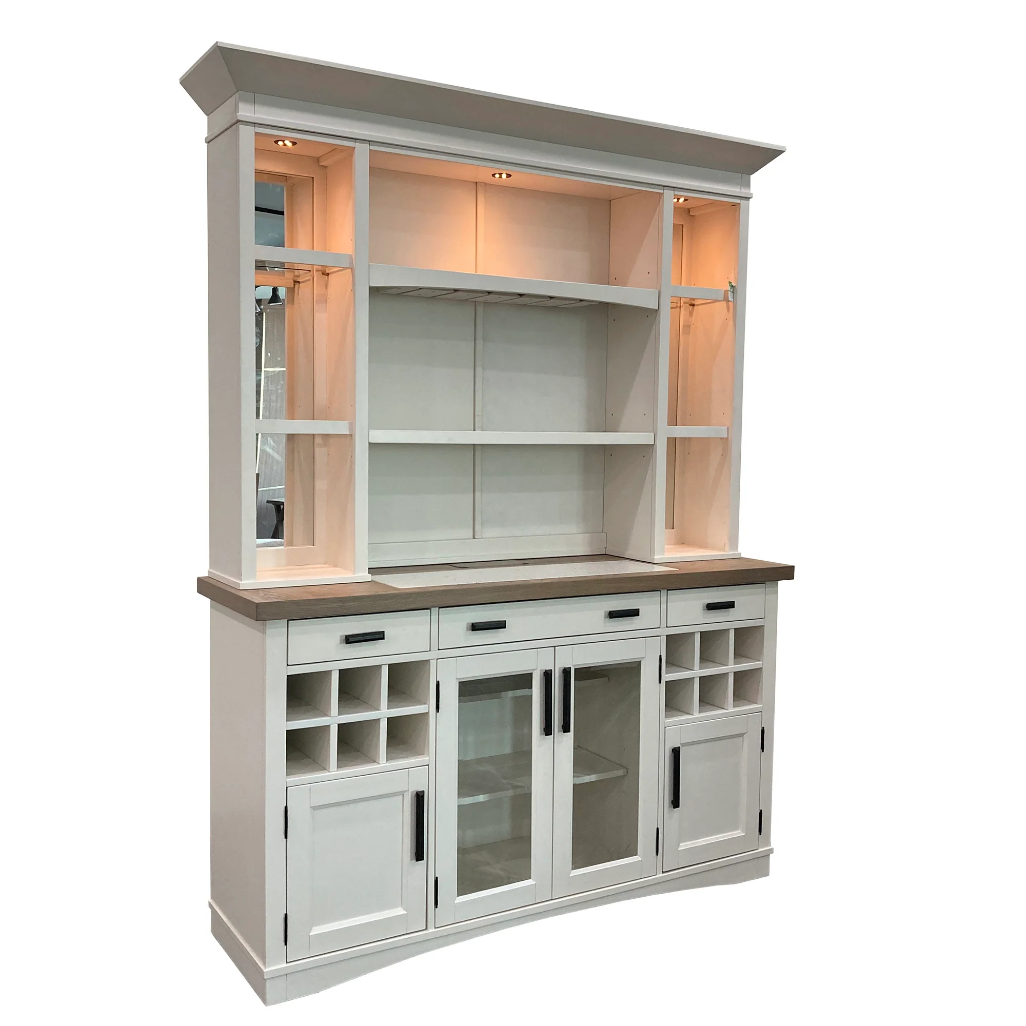 Parker House Americana Modern Dining 69 In. Buffet and Hutch with Quartz Insert - Image 2