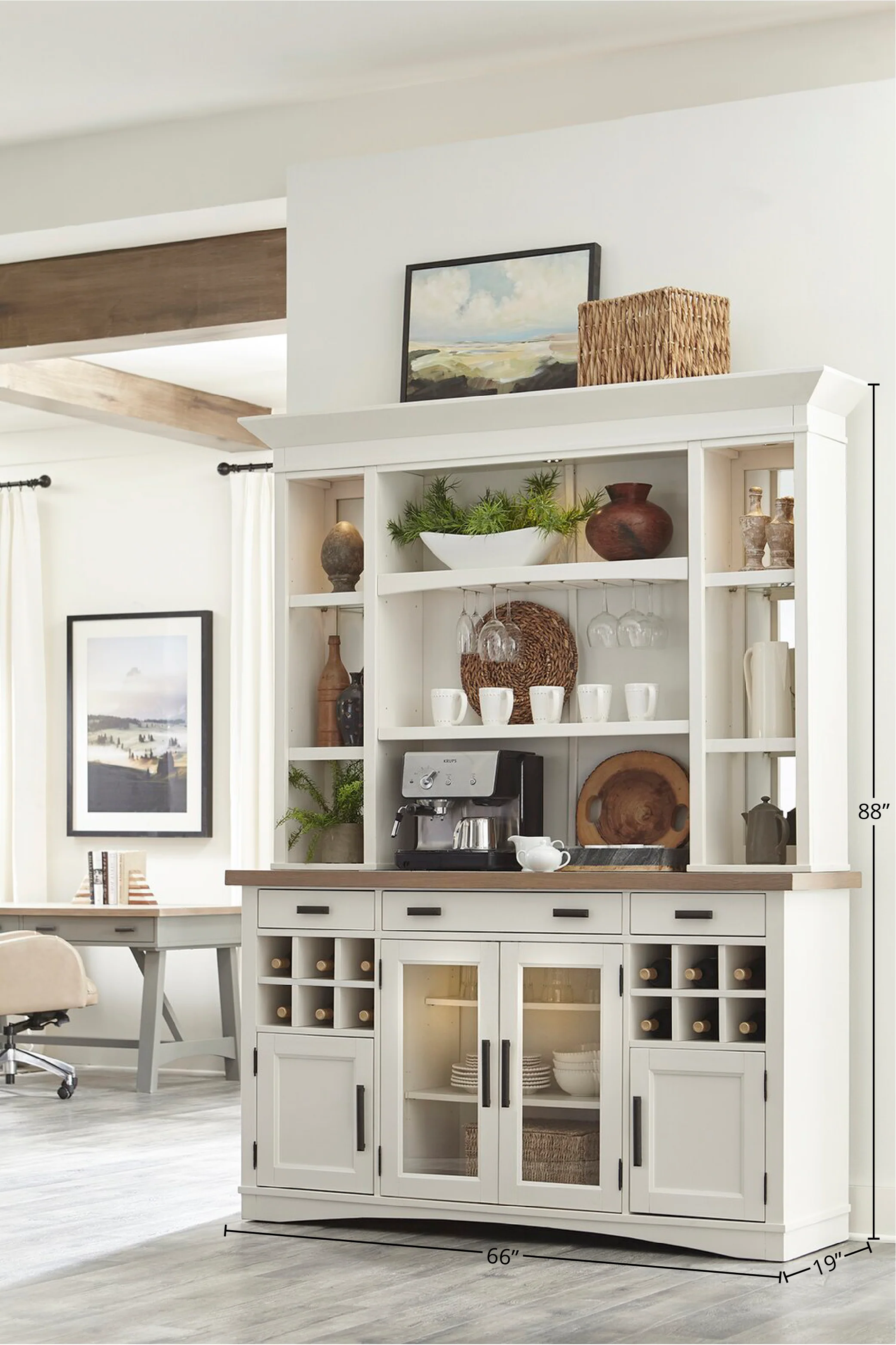 Parker House Americana Modern Dining 69 In. Display Hutch - Image 2