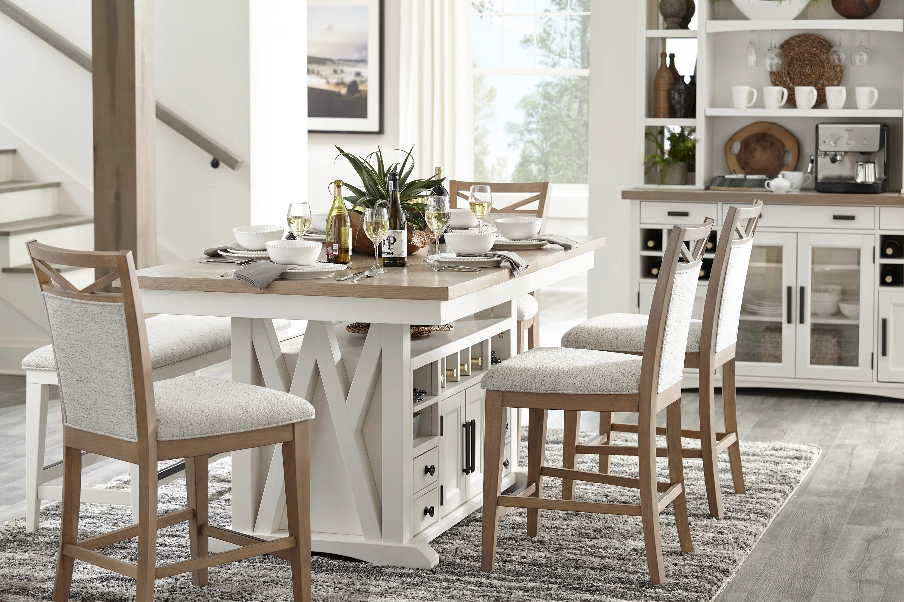 Parker House Americana Modern Dining 72 In. Island Counter-Height Extendable Dining Table - Image 4