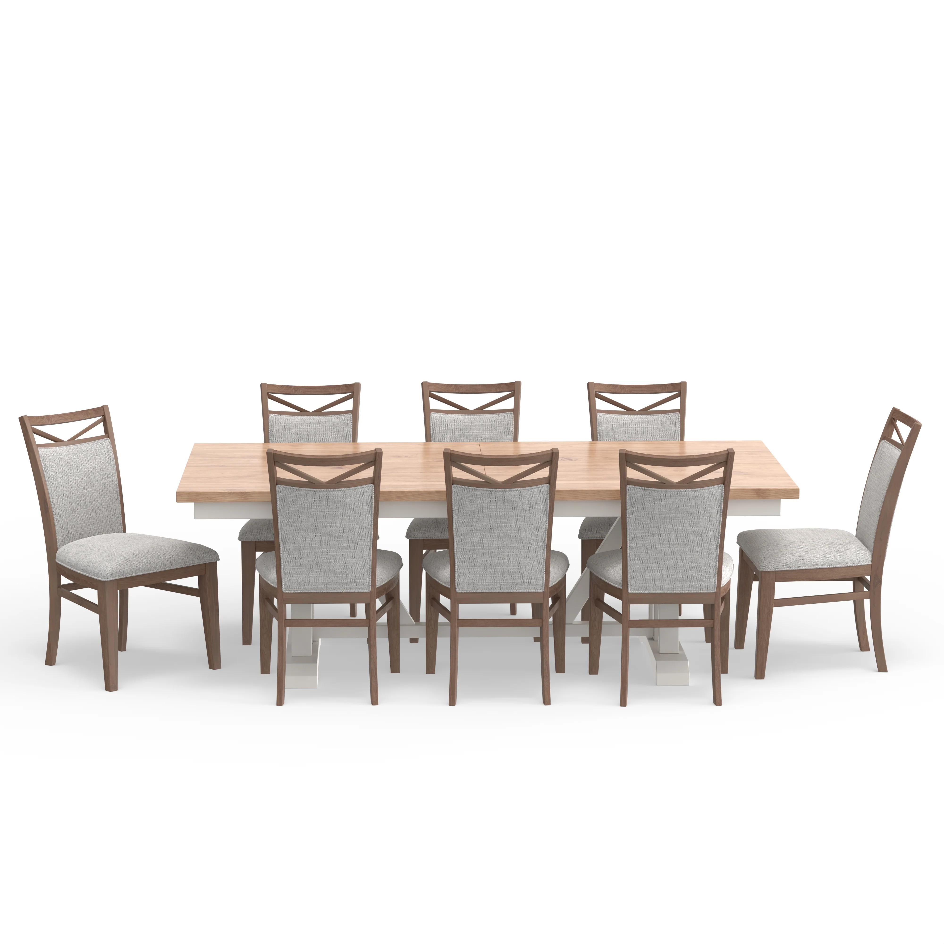 Parker House Americana Modern Dining Extendable Trestle Table with 8 Upholstered Chairs - Image 6
