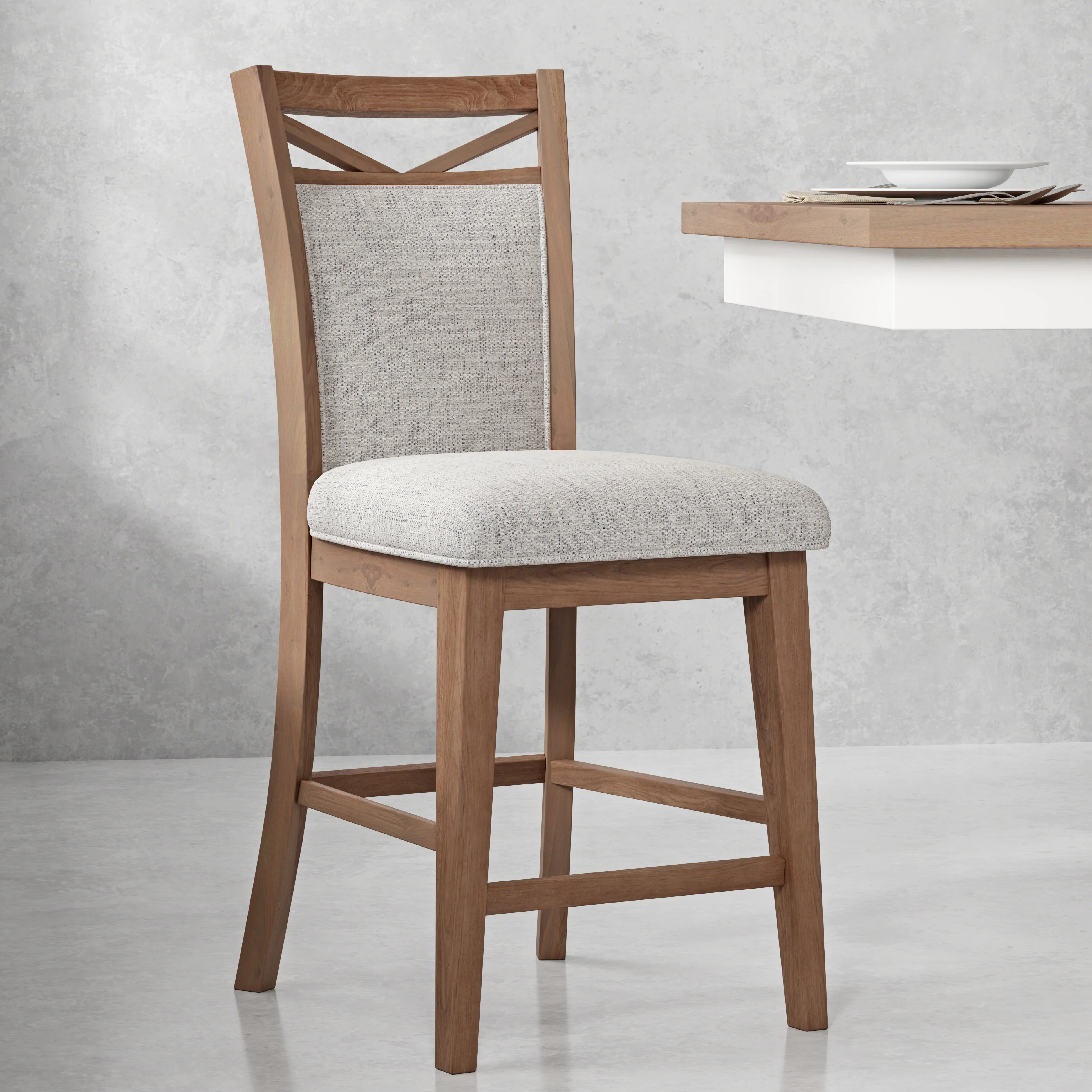 Parker House Americana Modern Dining Island Counter Height Table with 6 upholstered chairs - Image 4