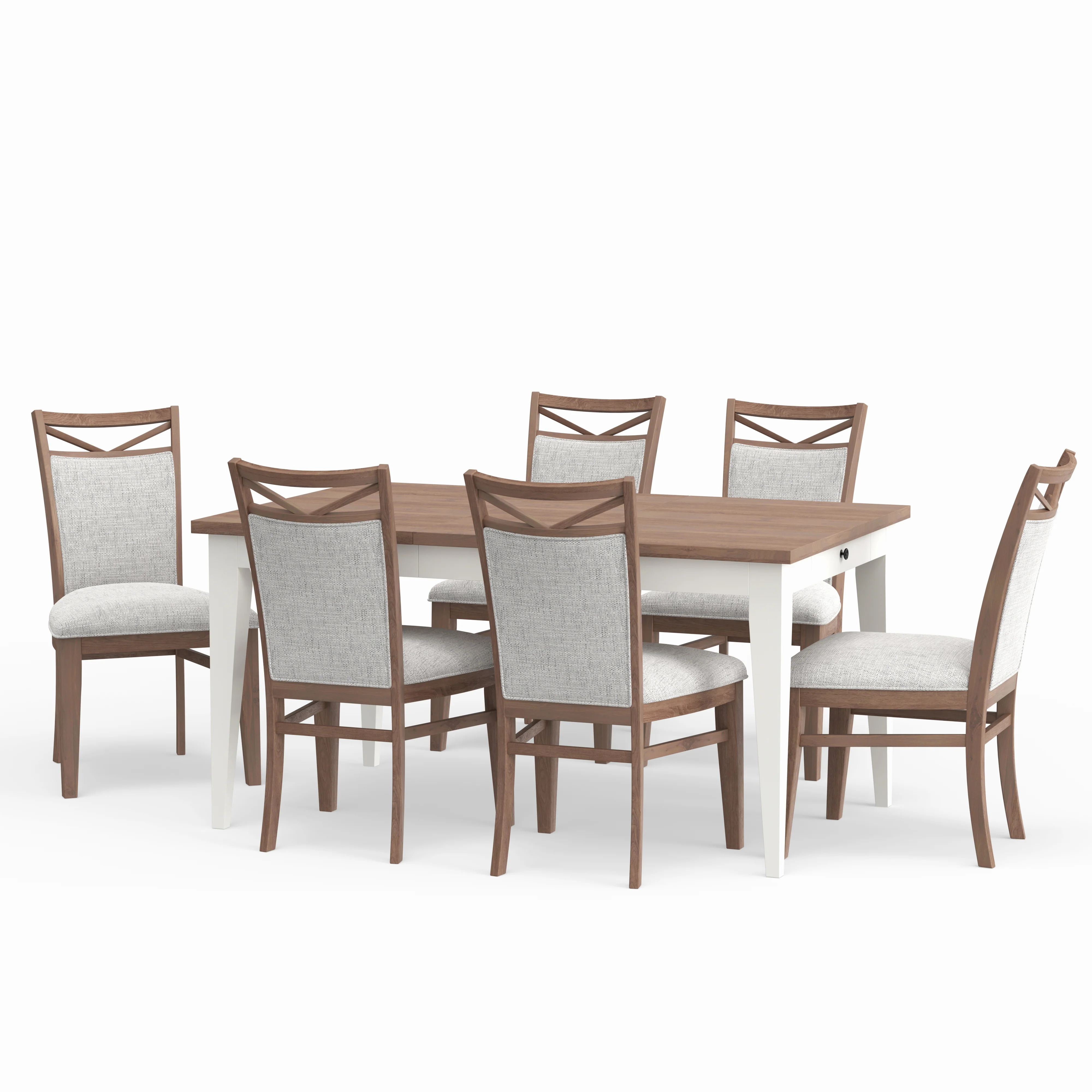 Parker House Americana Modern Dining Rectangular Extendable Dining Table with 6 Upholstered Dining Chairs - Image 2