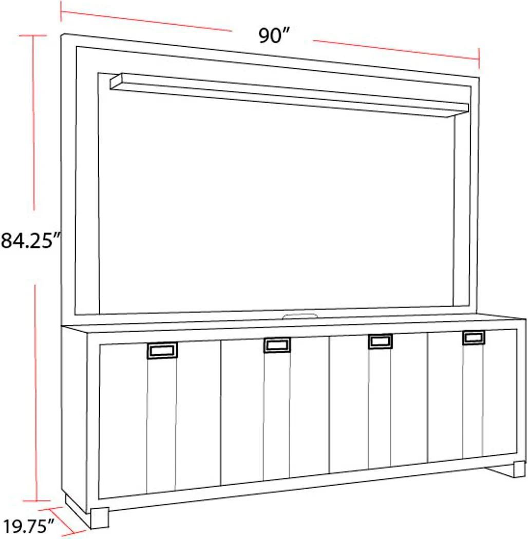 Parker House Ascent 90 in. TV Console with Hutch and Back Panel - Image 5