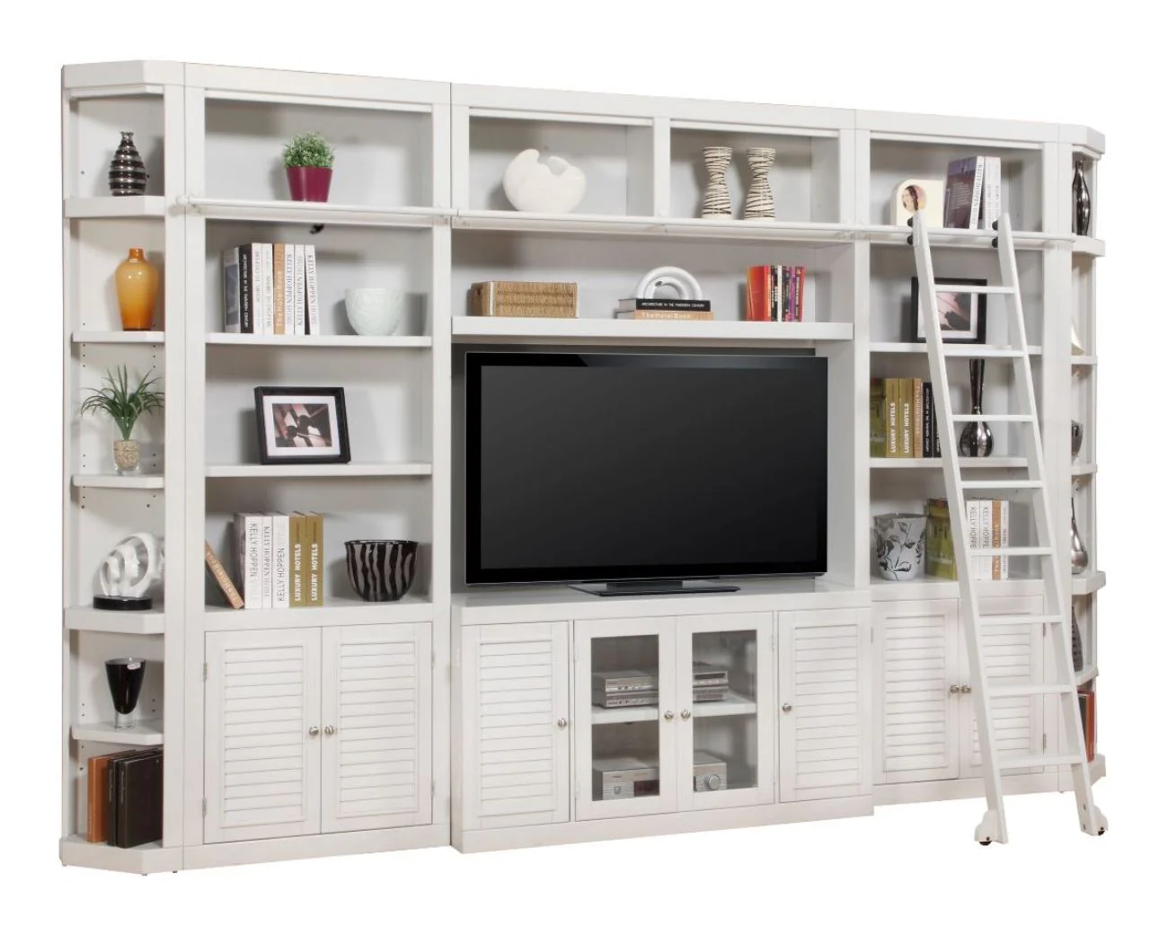 Parker House Boca 7 Piece Entertainment Wall with Corner Bookcases - Image 2