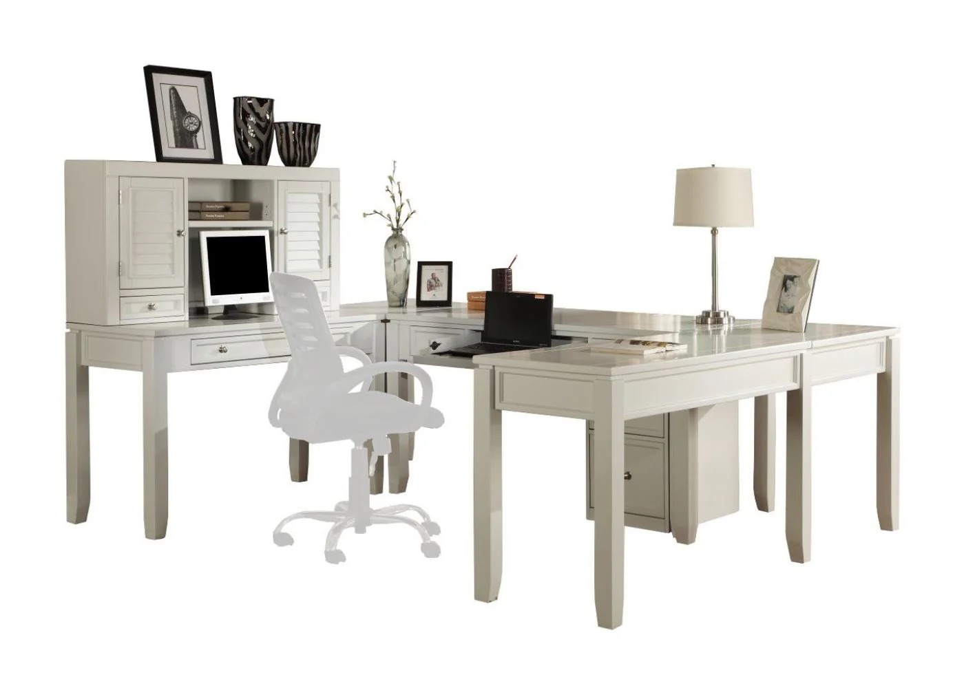 Parker House Boca U Shape Desk with Hutch and File - Image 2