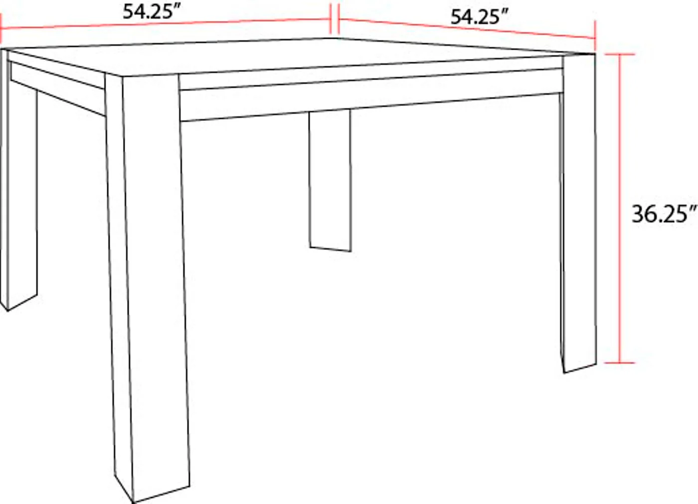 Parker House Cedar Fork - Dining 54 in. Square Counter Height Table - Image 7