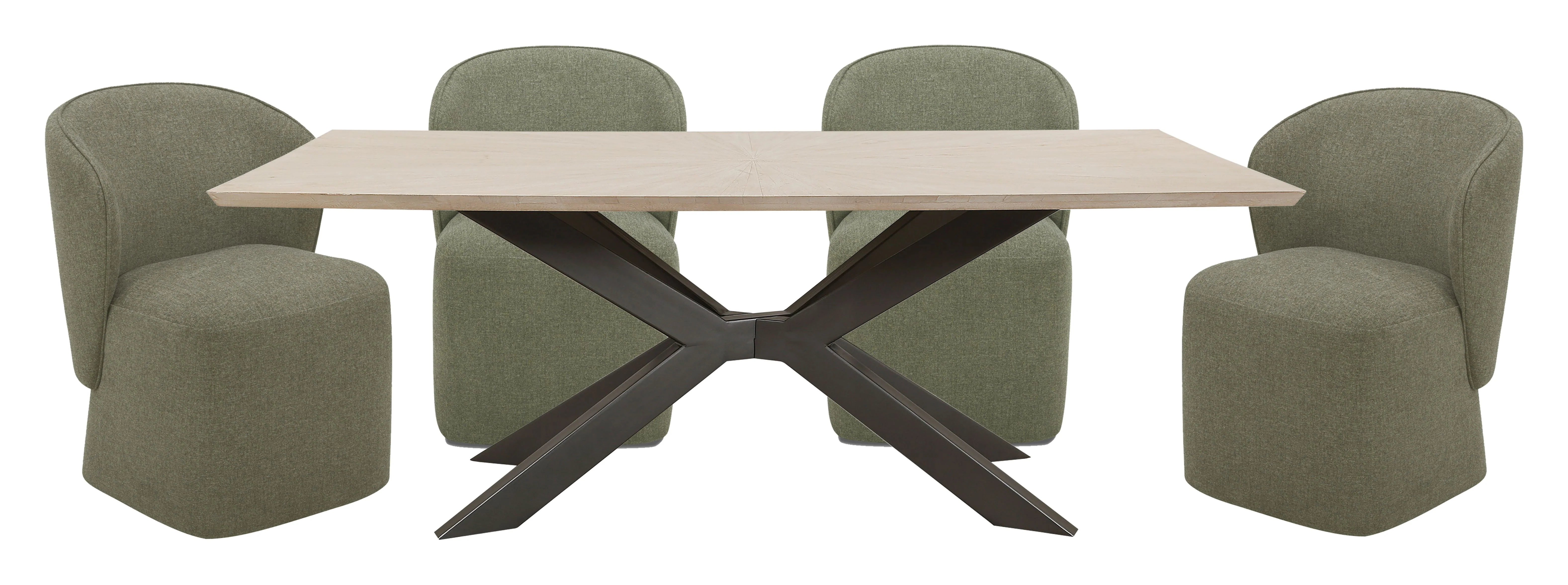 Parker House Crossings - Monaco Dining 86 In. Rectangular Dining Table With 4 Upholstered Chairs - DMON-5PC-86REC-DBGO-QMSG - Image 2