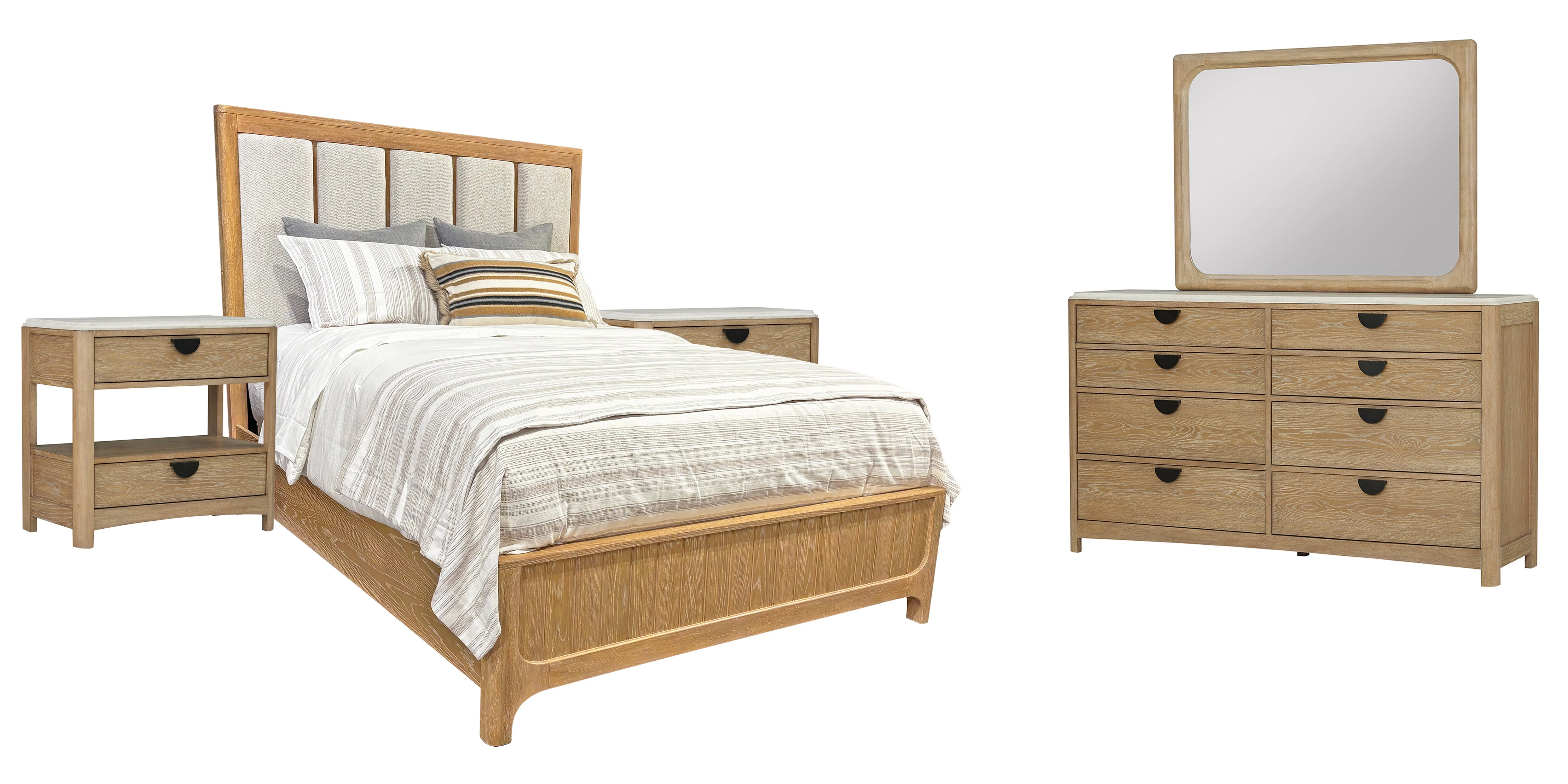 Parker House Escape - Bedroom King Panel Bed 2 Nightstands and Dresser with Mirror - Image 2