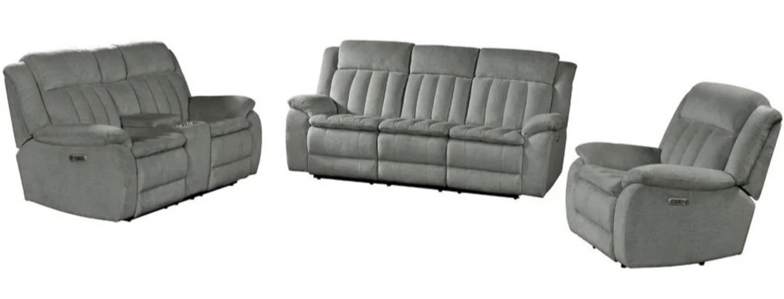 Parker House Furniture Cuddler Power Console Loveseat in Laurel Dove - Image 2