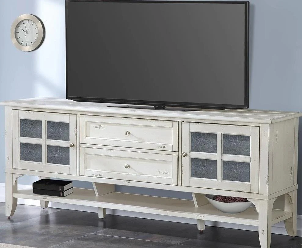 Parker House Hilton 76 in. TV Console in Vintage Antique Storm - Image 2