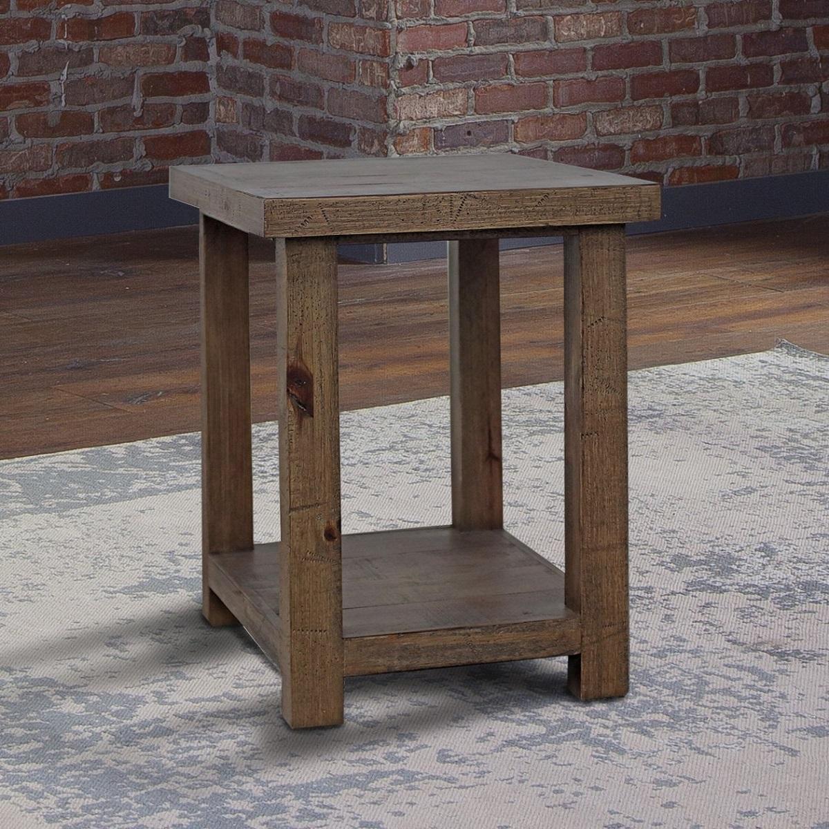 Parker House Lapaz Chairside Table in Rustic Worn Pine - Image 2