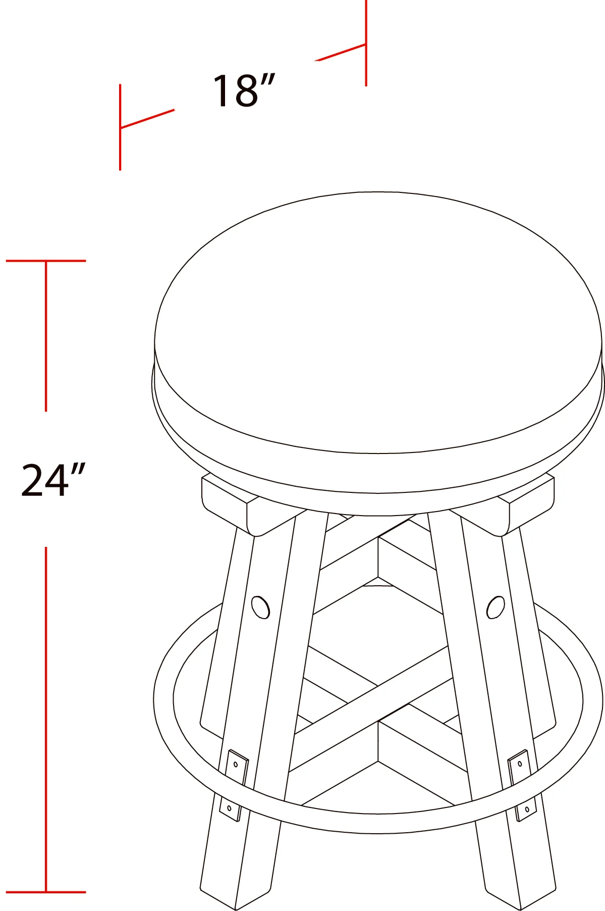 Parker House Lodge Dining Swivel Counter Stool - Image 4