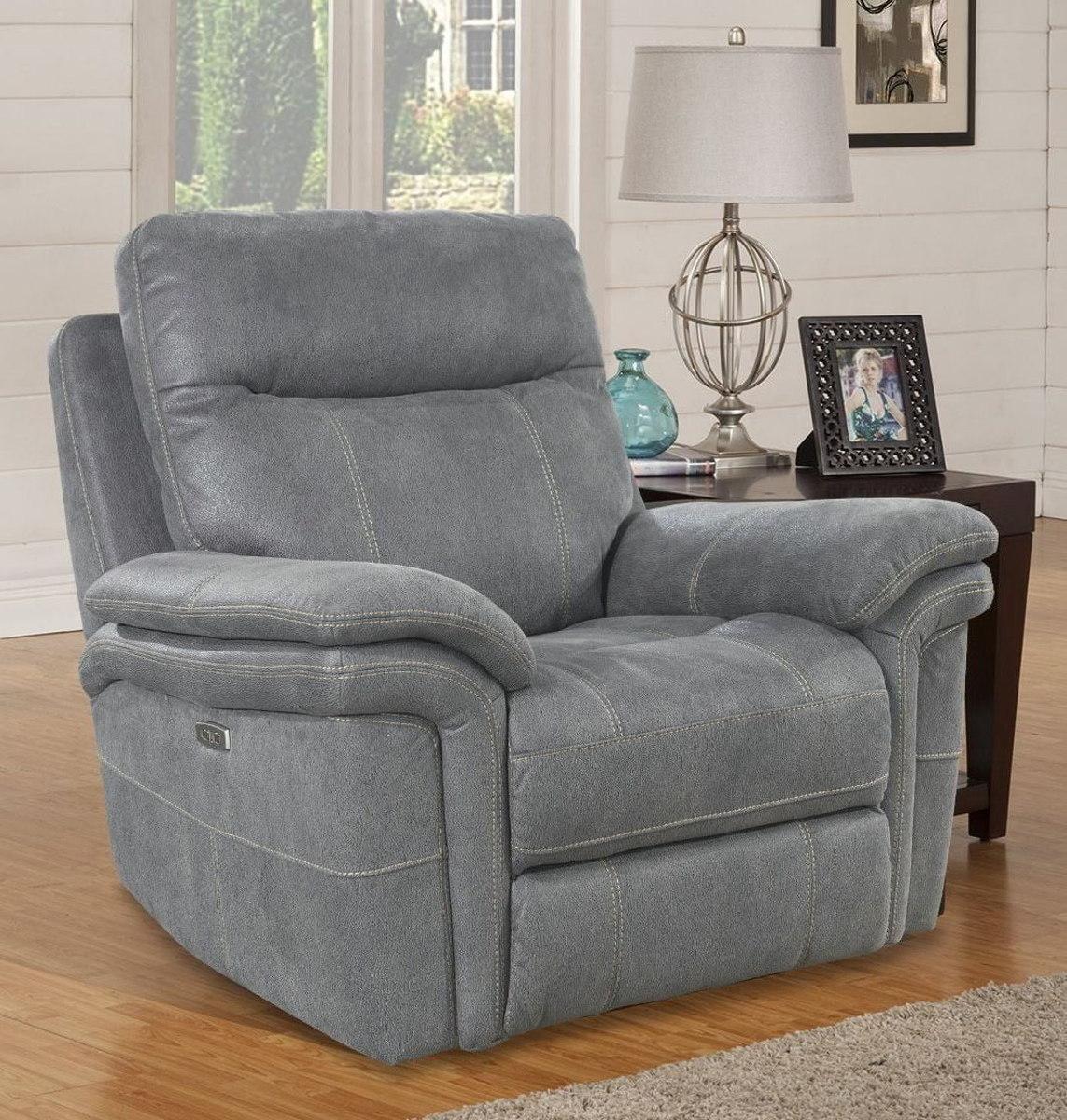 Parker House Mason Recliner Power with USB Charging Port and Power Hradrest in Carbon - Image 2