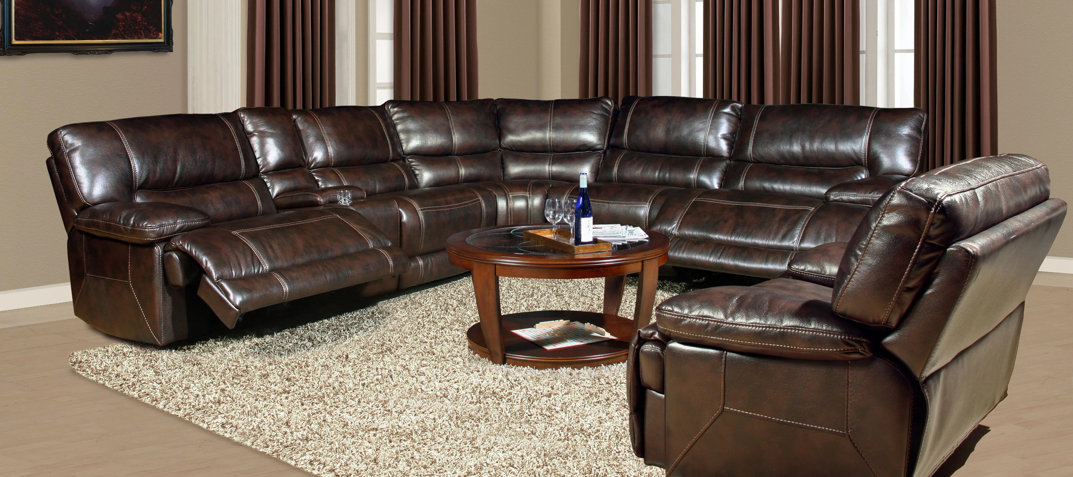 Parker House Pegasus Armless Chair Recliner in Nutmeg - Image 3