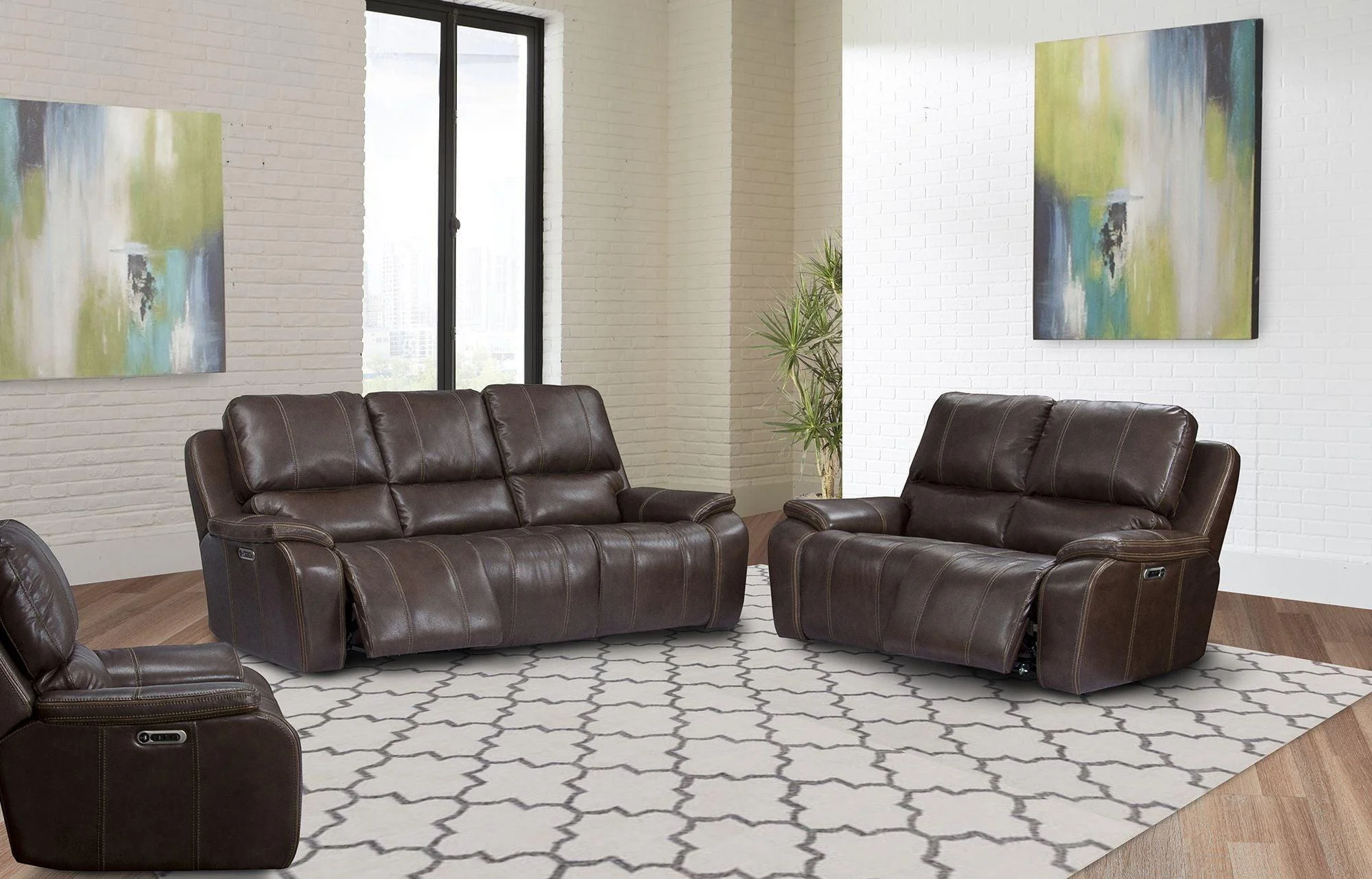 Parker House Potter Sofa Dual PWR Recliner w/ USB & PWR Headrest in Walnut - Image 3