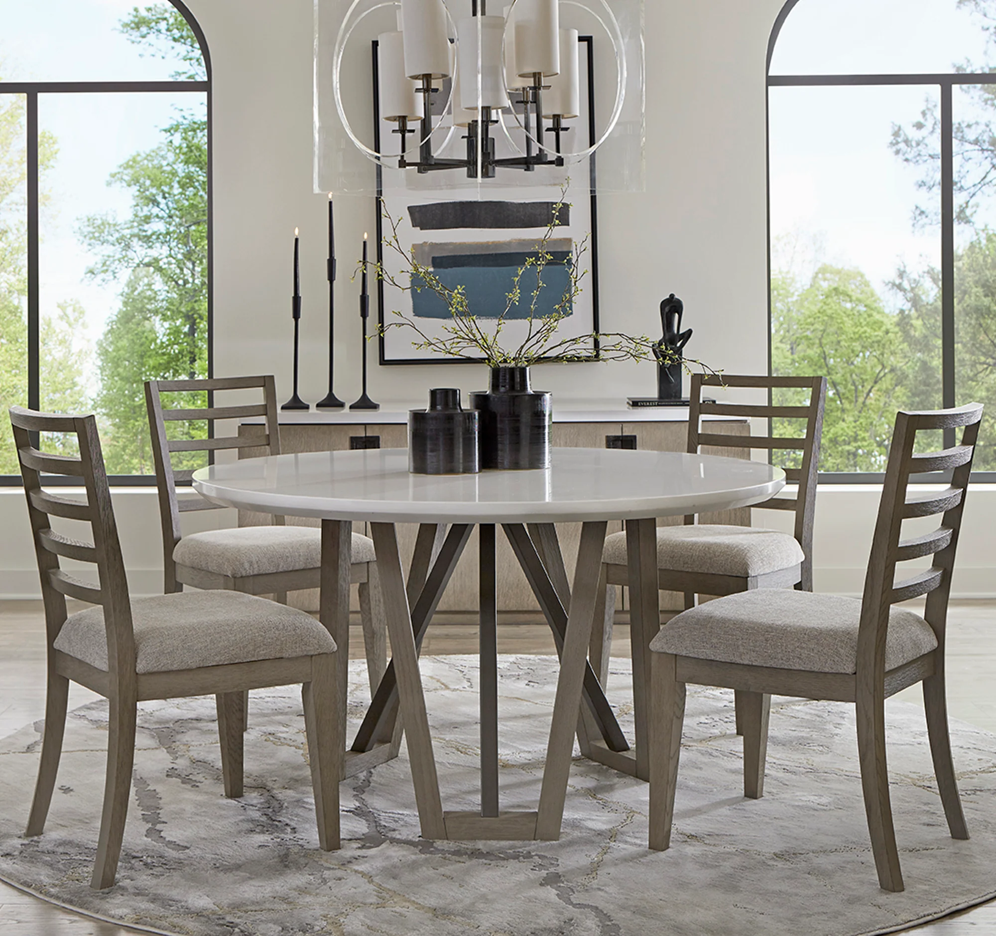 Parker House Pure Modern Dining 54 In. Round Table with Wood Base - Image 5