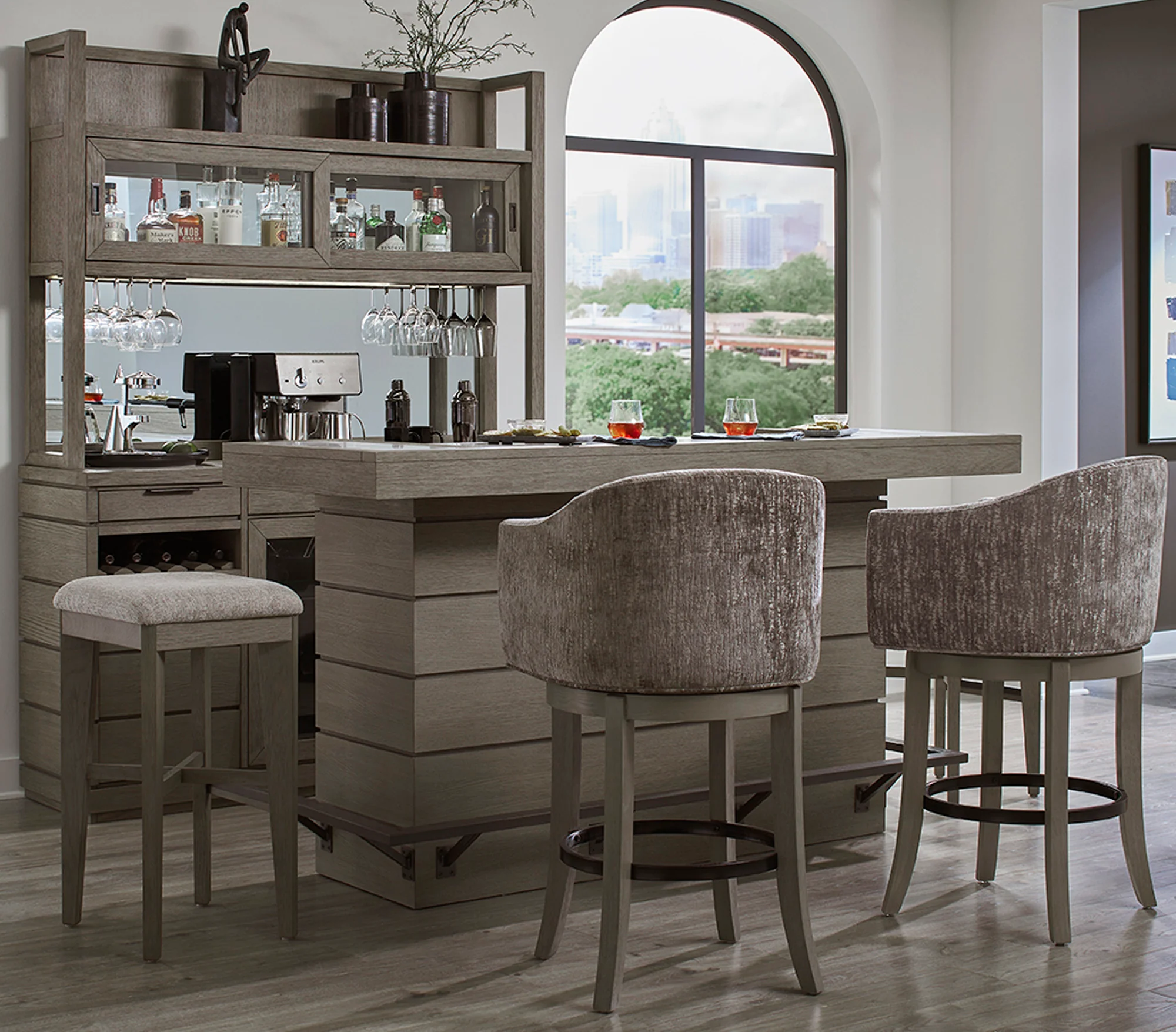 Parker House Pure Modern Dining Upholstered Swivel Barstool - Image 3